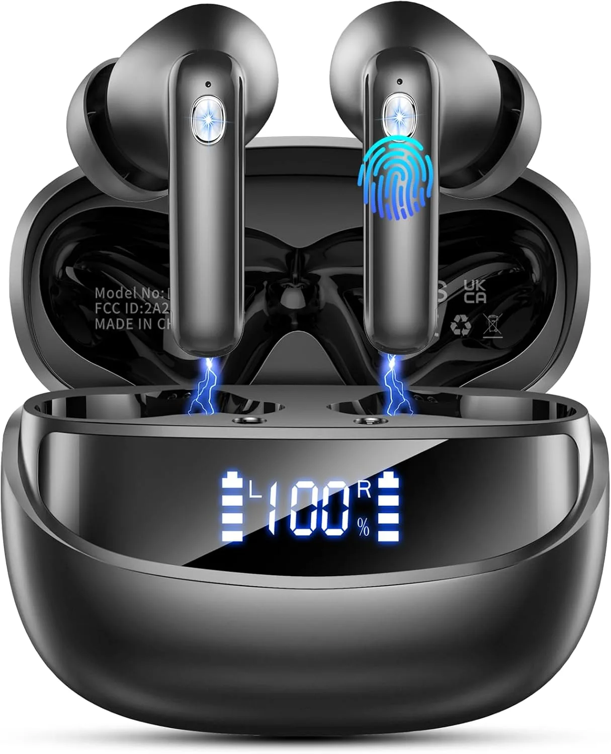 Jxrev Wireless Earbuds, Bluetooth Headphone 5.4, LED Power Display Ear Buds
