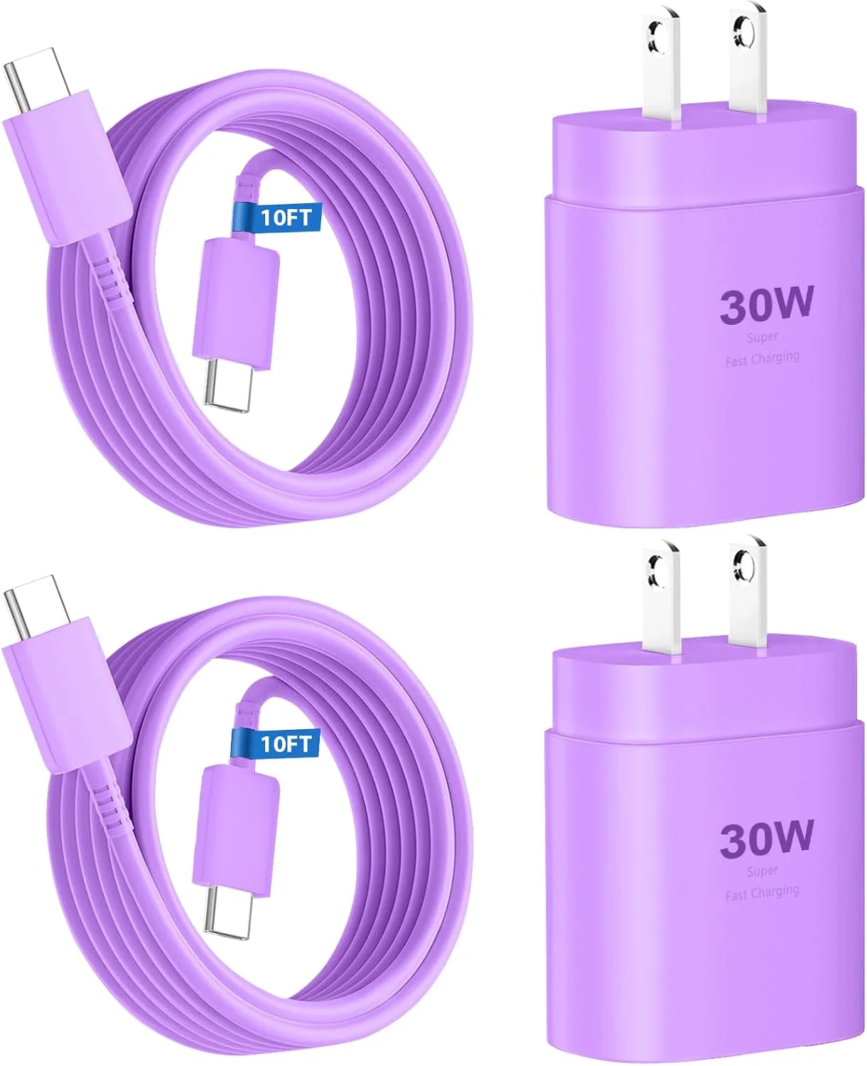 Phone 17 16 15 Charger Fast Charging,30W USB C Phone 17 16 15 Pro Max Charger Block &10FT Long Type C Cable Cord for i.Phone 17/17 Air/17 Pro/17 Pro Max/16/16 Plus/16 Pro Max/15/15 Pro Max,Purple