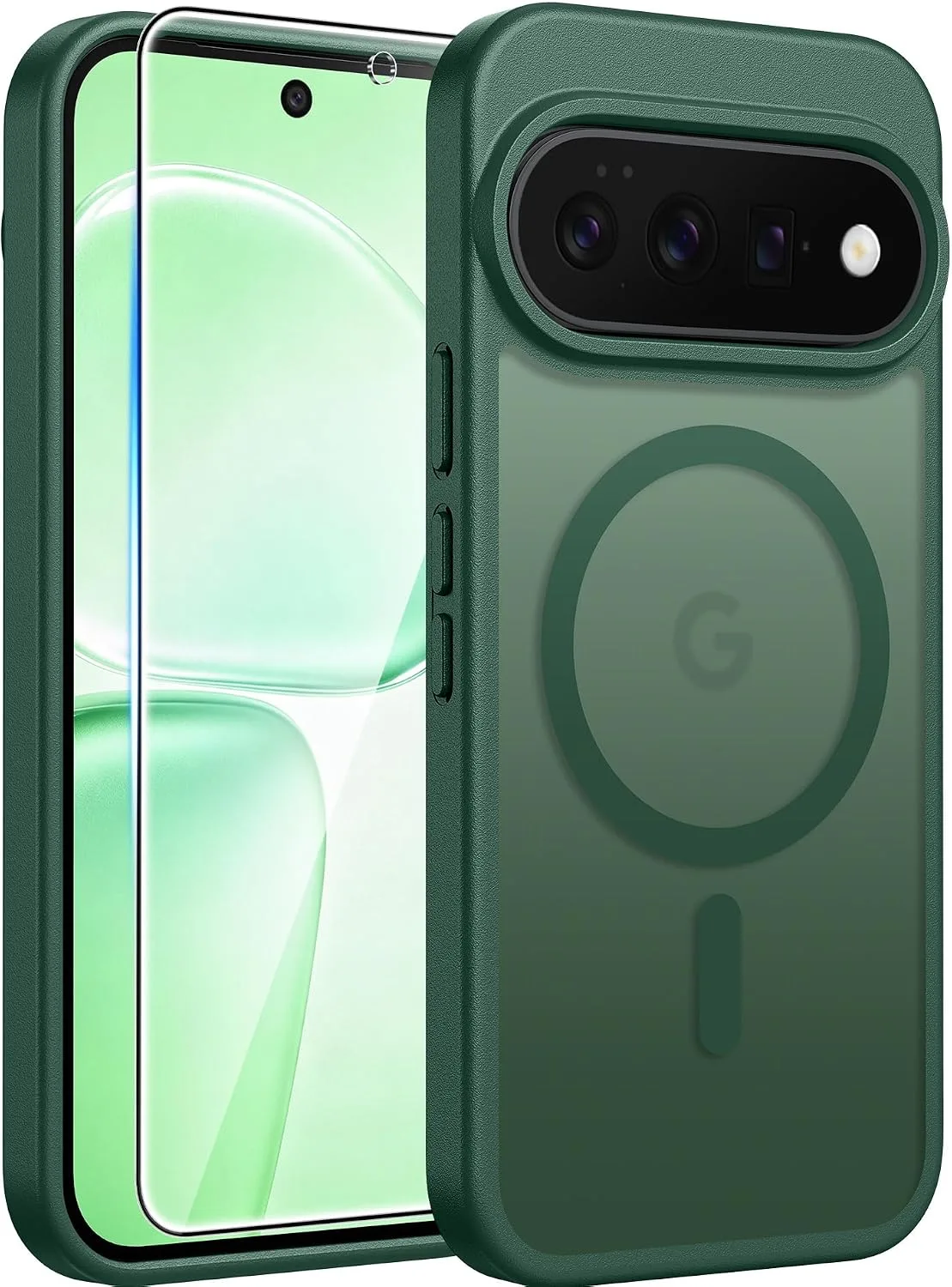 Carcasa Fntcase para Google Pixel 11 Pro XL Verde compatible con MagSafe