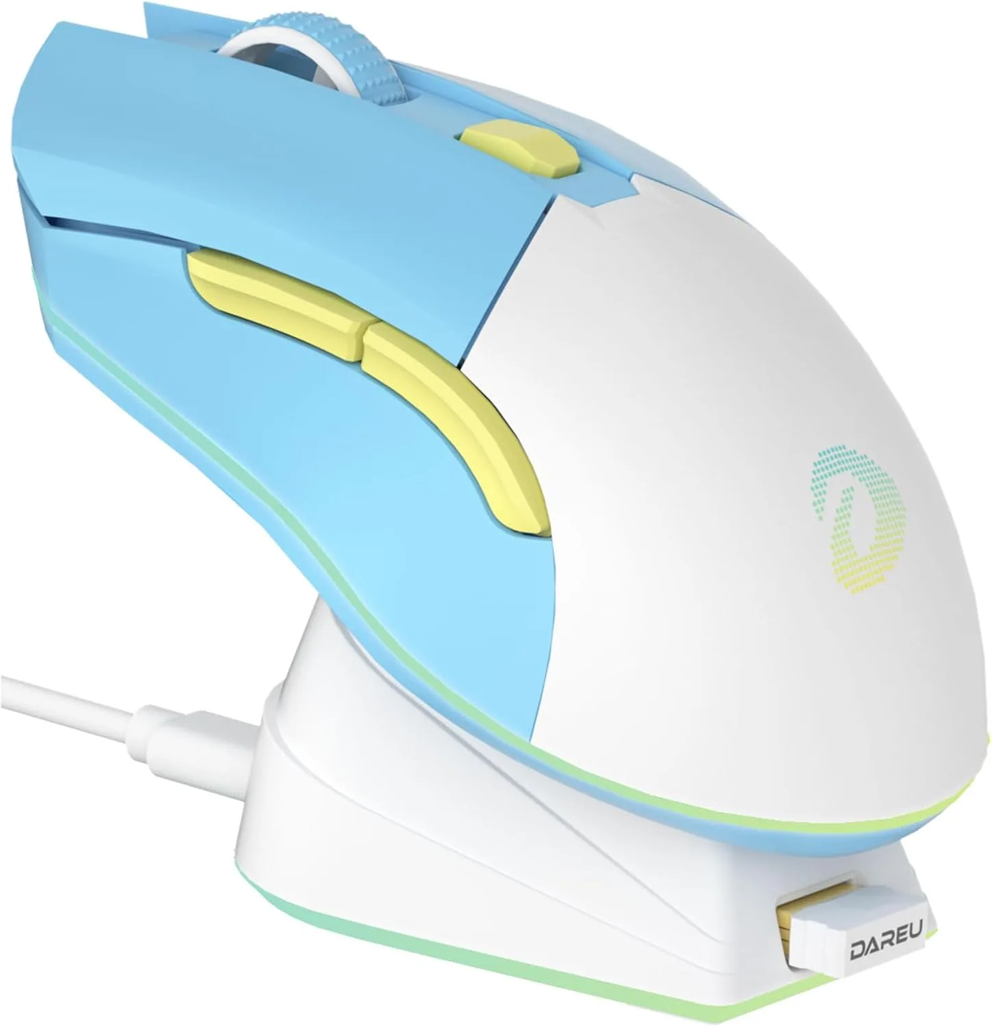 Mouse Gamer Inalámbrico Dareu EM901X con Base de Carga RGB 12K DPI 6 Botones Programables