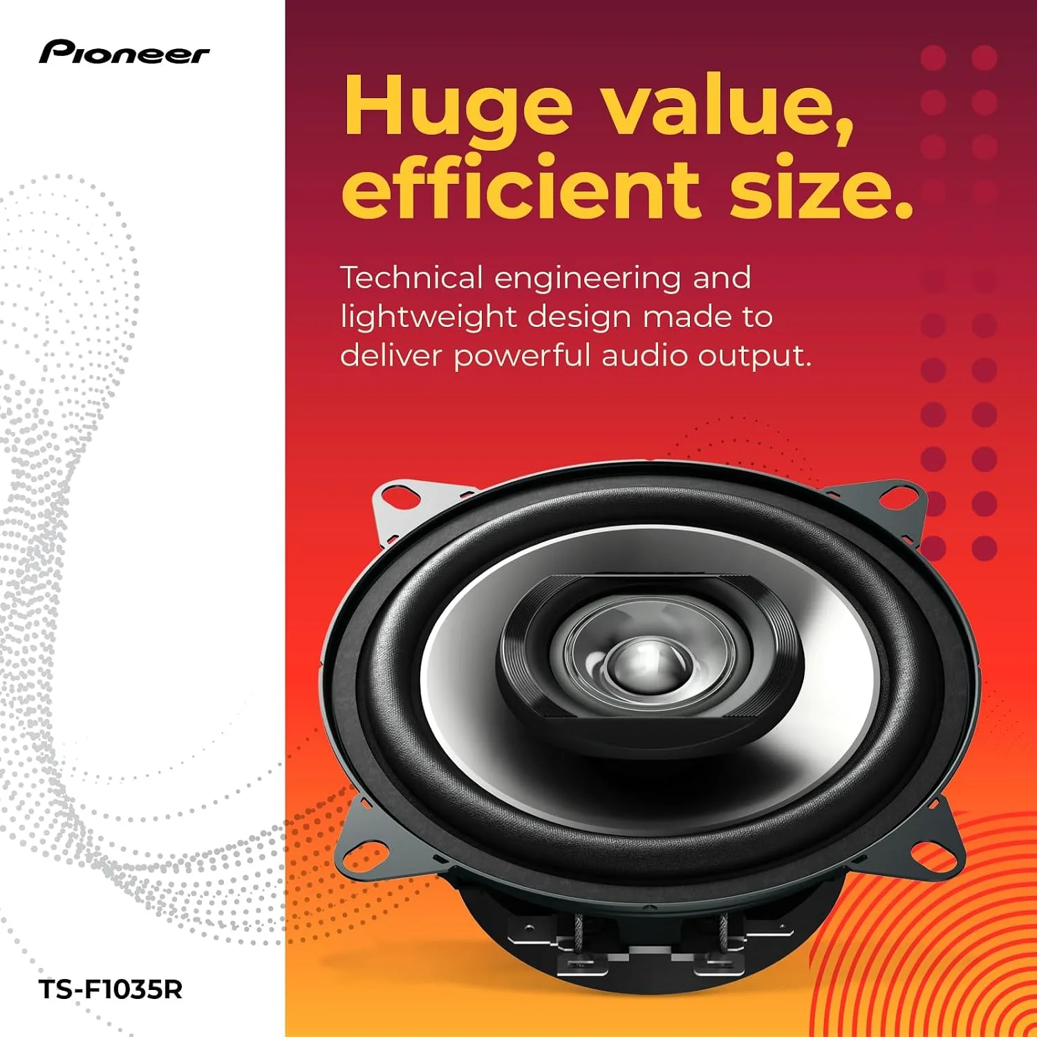 Pioneer F-Series TS-F1035R 4" 2-Way Coaxial Car Speakers 150W Max