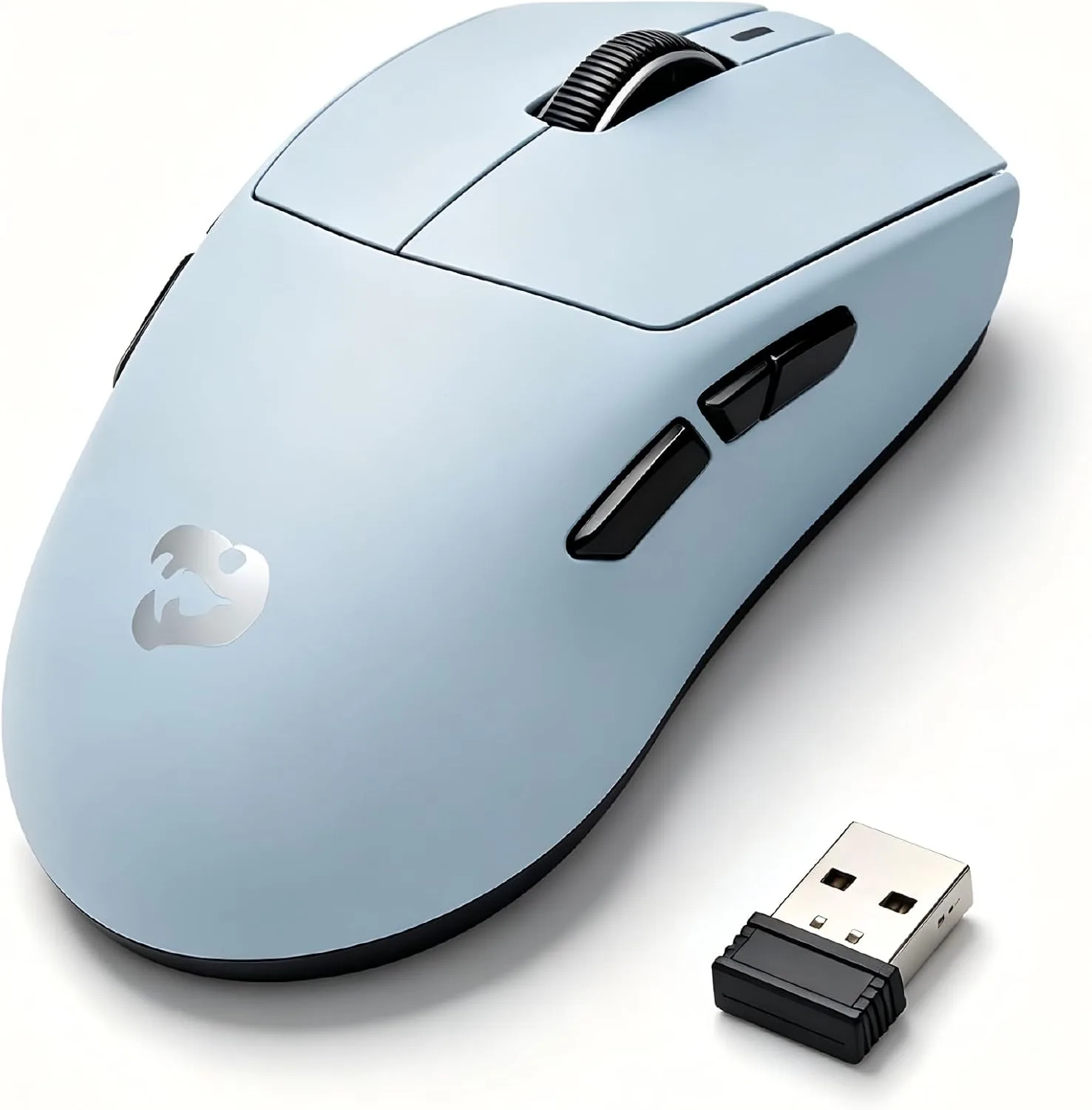 ZORNHER X Mloong MX301 Lite Lightweight Gaming Mouse,Up to 26000 DPI, Wireless,Salt-Paint Texture Finish,PAW 3315,60g,500mAh Battery,Small Mouse with Anti-Slip Grip,Wired/BT/2.4GHz for PC,Blue
