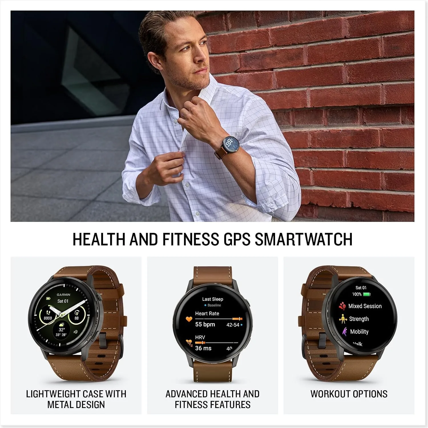 Garmin Venu 4 Health Fitness GPS Smartwatch 45mm AMOLED Bundle