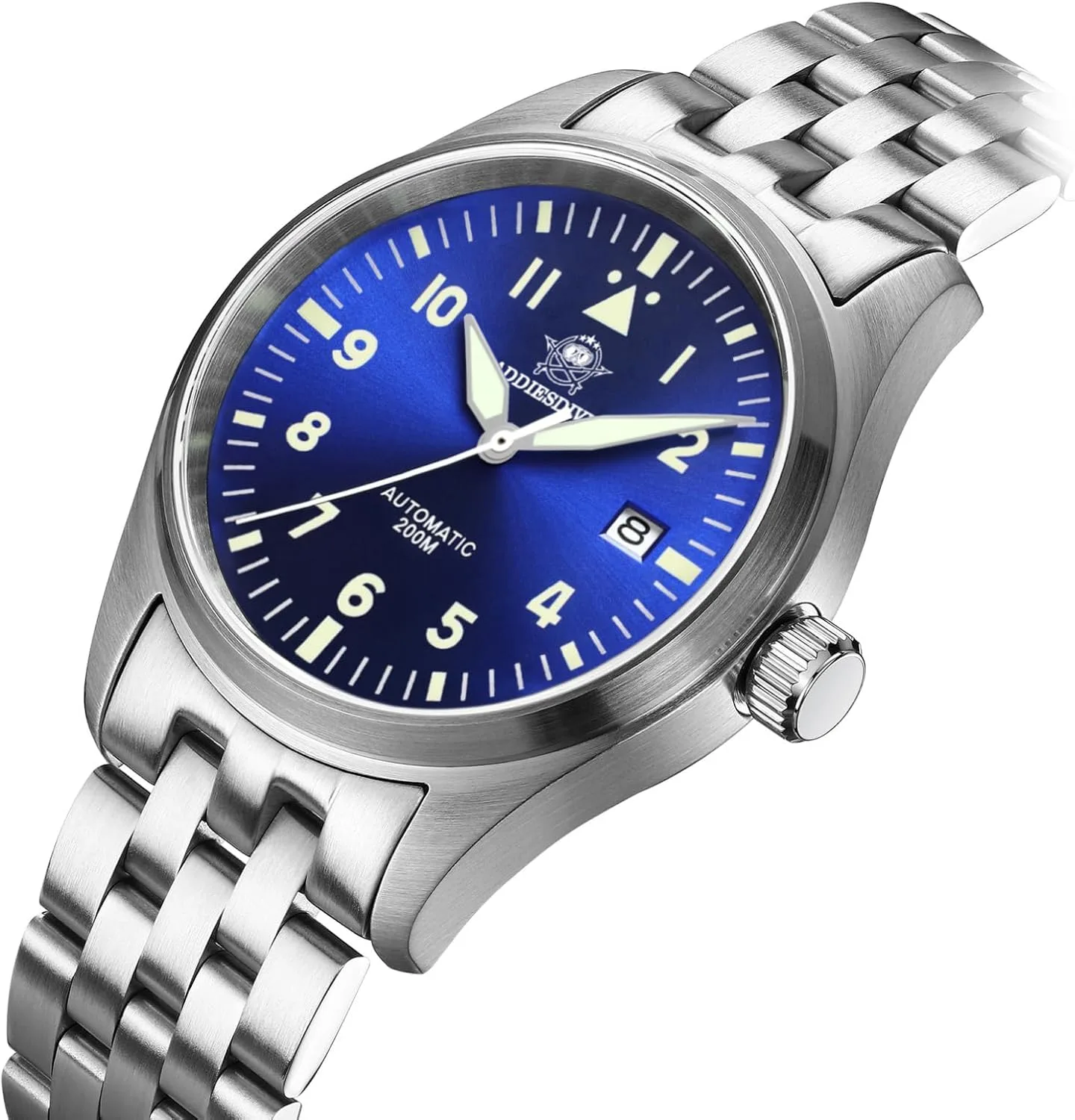ADDIESDIVE Automatic Watches for Men Stainless Steel Diver 200 M Luminescent Analog Business Casual Dress Watch Men