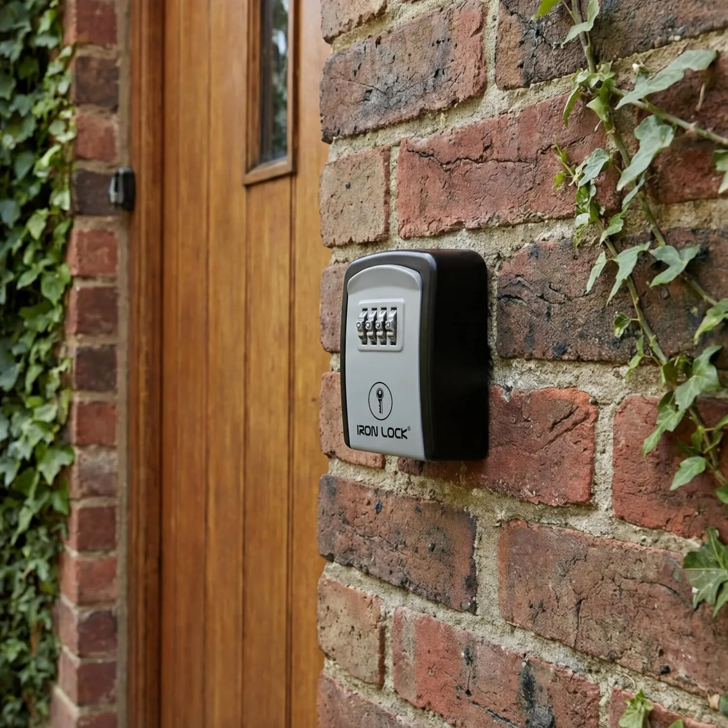 Iron Lock® Small Wall Mount Key Lock Box for Keys Outside (Grey)