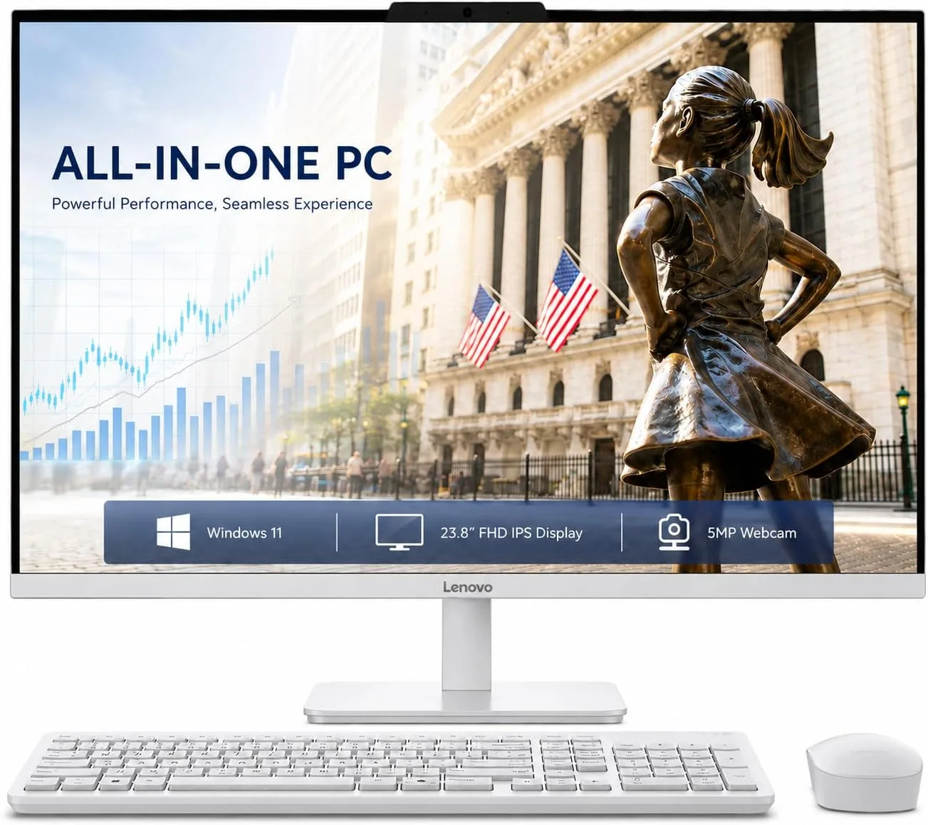Lenovo 24" All-in-One Desktop Computer, Intel N100 Processor, 16GB RAM, 256GB SSD, FHD Display, Space-Saving Design for Home, Office &Business, Wi-Fi 6, HDMI Out, Windows 11, Wireless Keyboard & Mouse