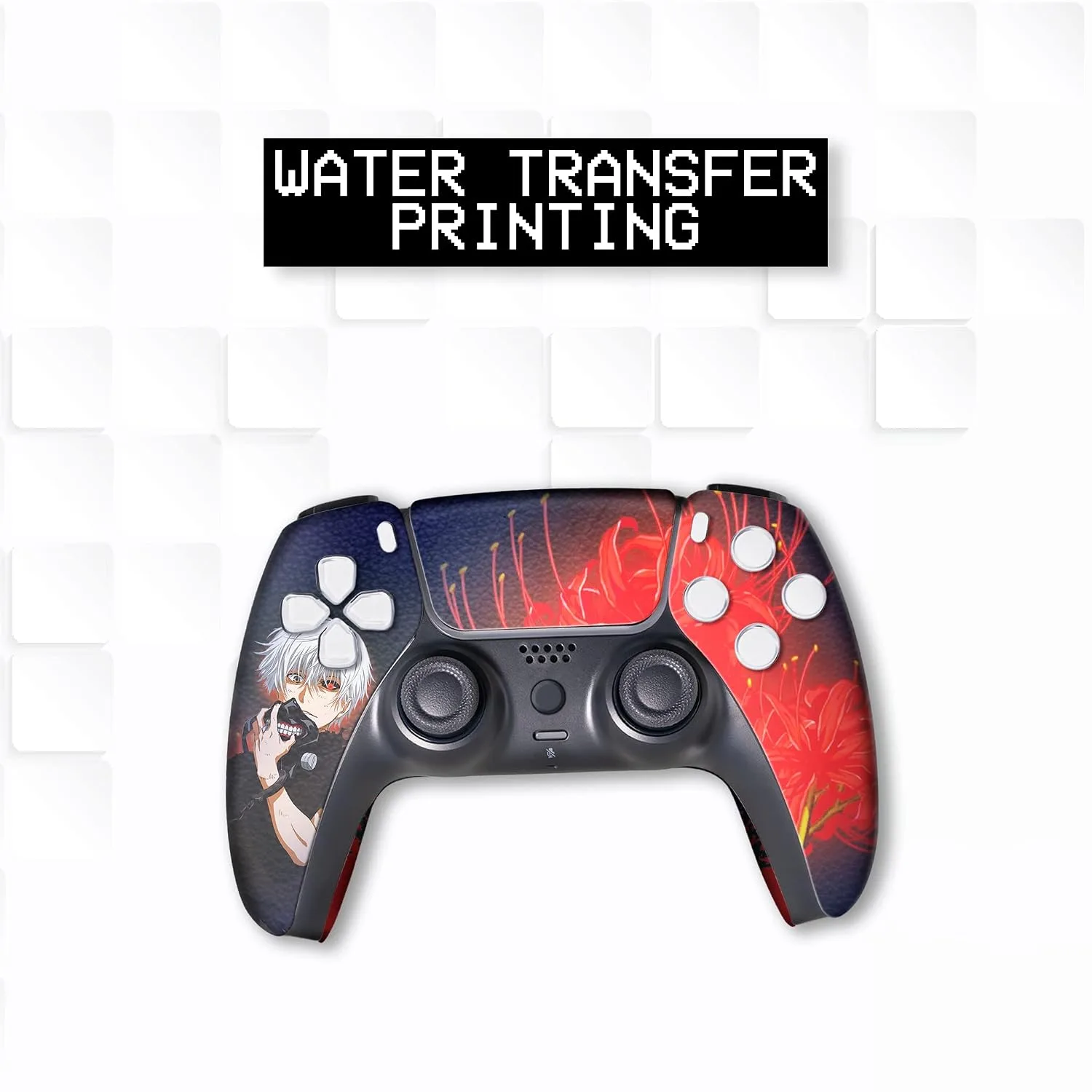 Tokyo Ghhoul Custom PS-5 Controller Wireless compatible with Play-Station 5 Console by BCB Controllers | Proudly Customized in USA with Permanent HYDRO-DIP Printing (NOT JUST A SKIN)