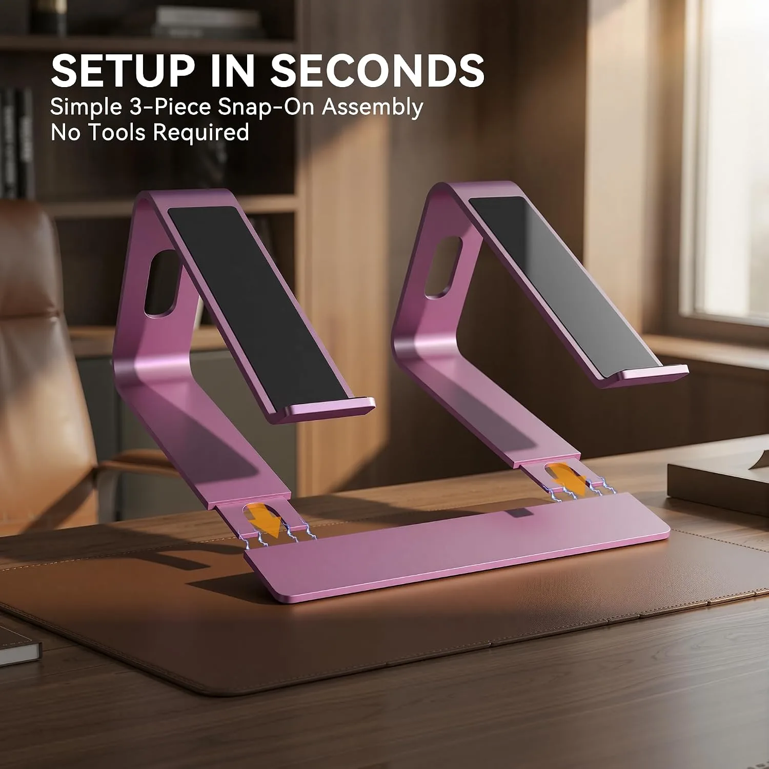 SOUNDANCE Laptop Stand, Aluminum Ergonomic Desk Riser, 10-15.6", Pink