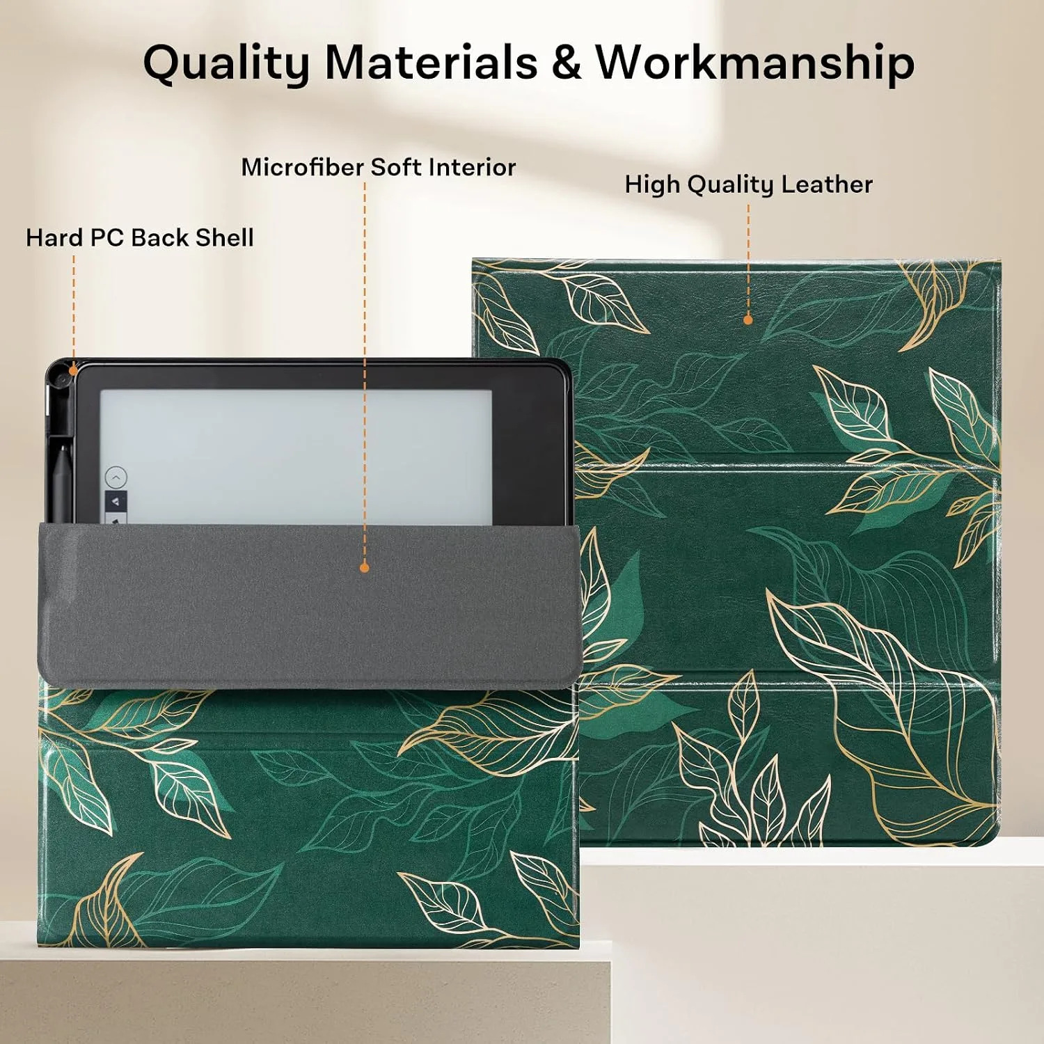 CoBak Stand Case for TCL - Premium Folio Leather Cover with Pen Holder, Auto Sleep/Wake - Compatible with 10.2 Inch eBooK Reader