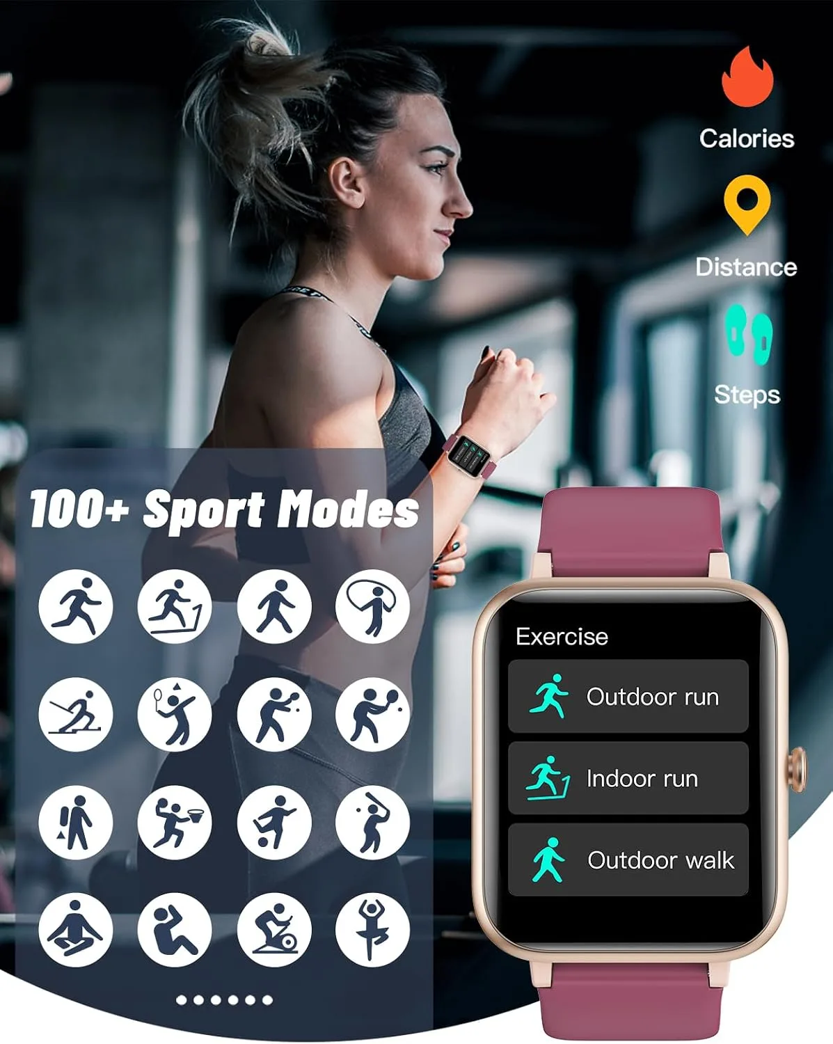 GRV Smart Watch for Women, Bluetooth Call, for iPhone Android Purple