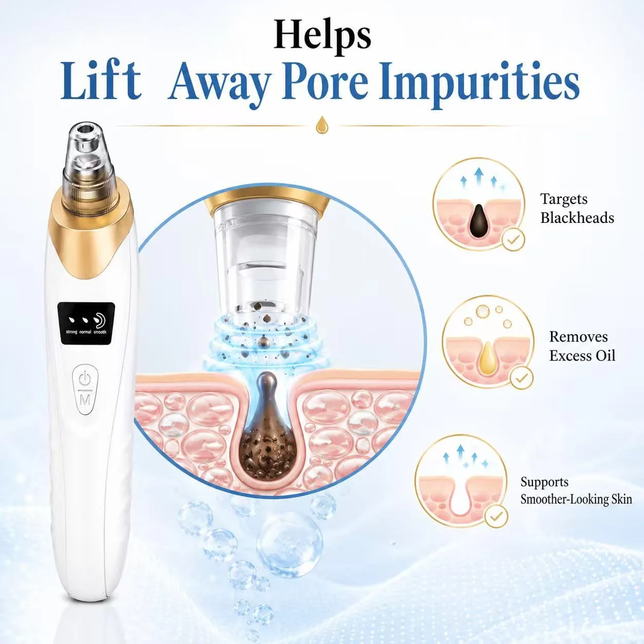 2026 Blackhead Remover Vacuum USB Pore Vacuum with 5 Suction Heads-Khaki