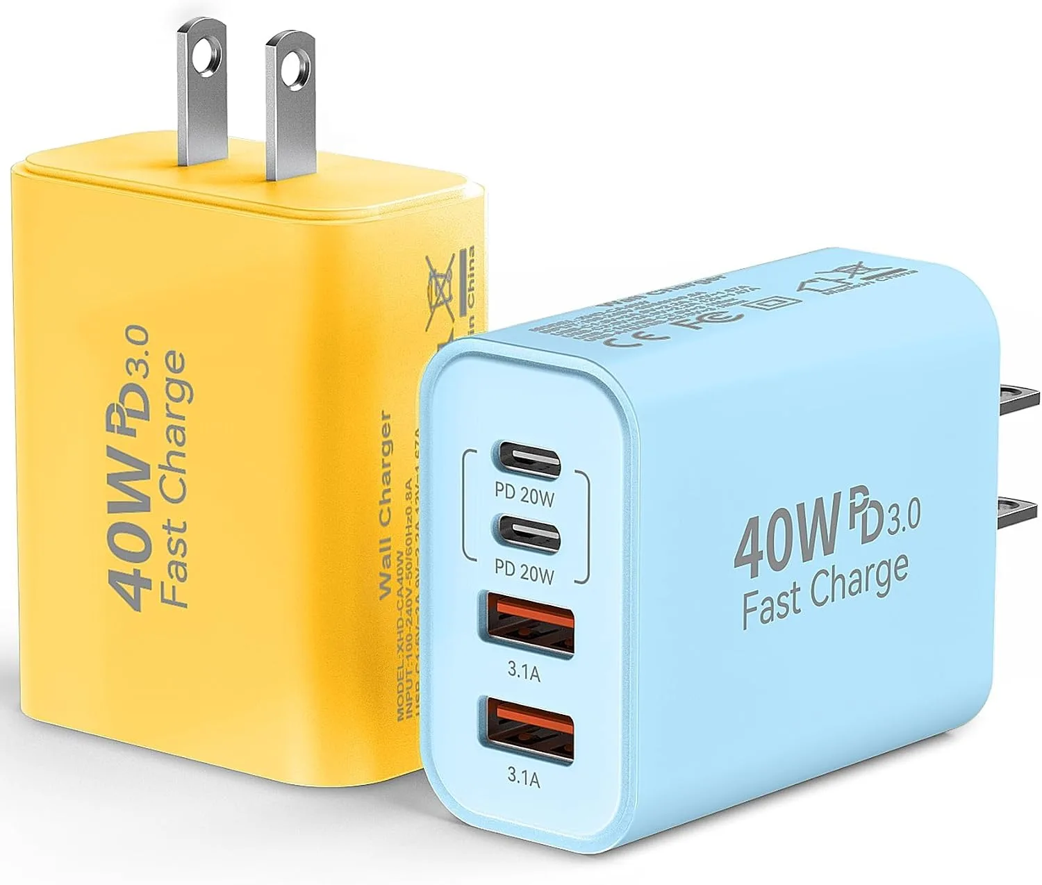 USB C Wall Charger Block, 40W USB Type C iPhone Charger Fast Charging Block