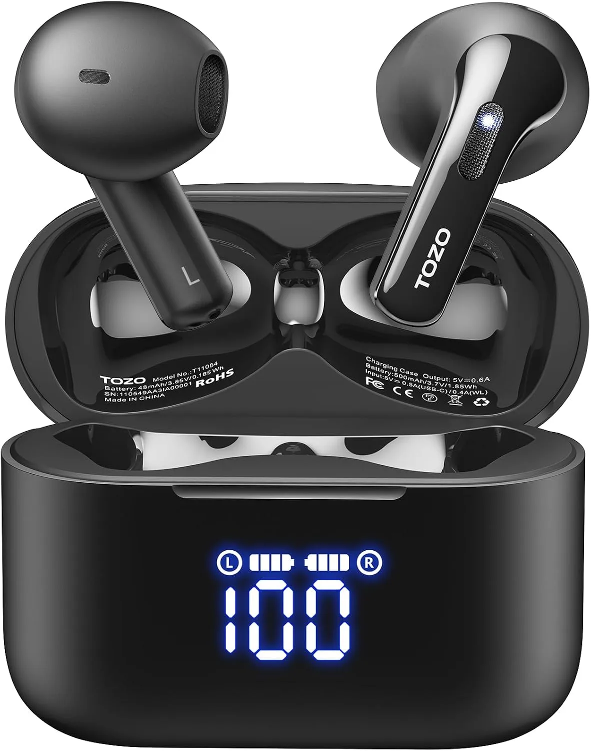TOZO T21 Wireless Earbuds Bluetooth 5.3 in Ear Headphones Stereo Sound