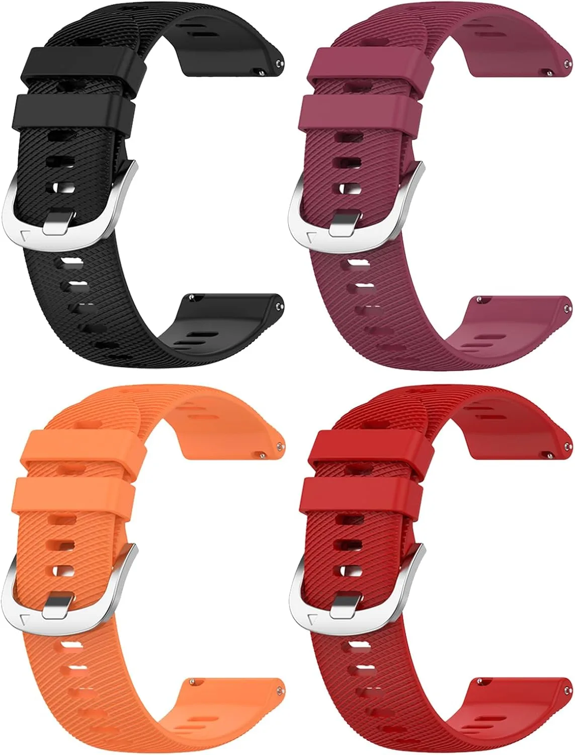 4 Pack Silicone Bands Compatible With COROS Pace 3/4,COROS Pace Pro/Apex 2 PRO/Apex PRO/Apex 4 42mm,Sports Beathable Silicone Replacement Watch Strap for Men Women