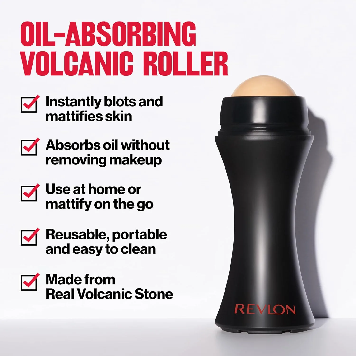 Revlon Oil-Absorbing Volcanic Face Roller, Black, 1 Count