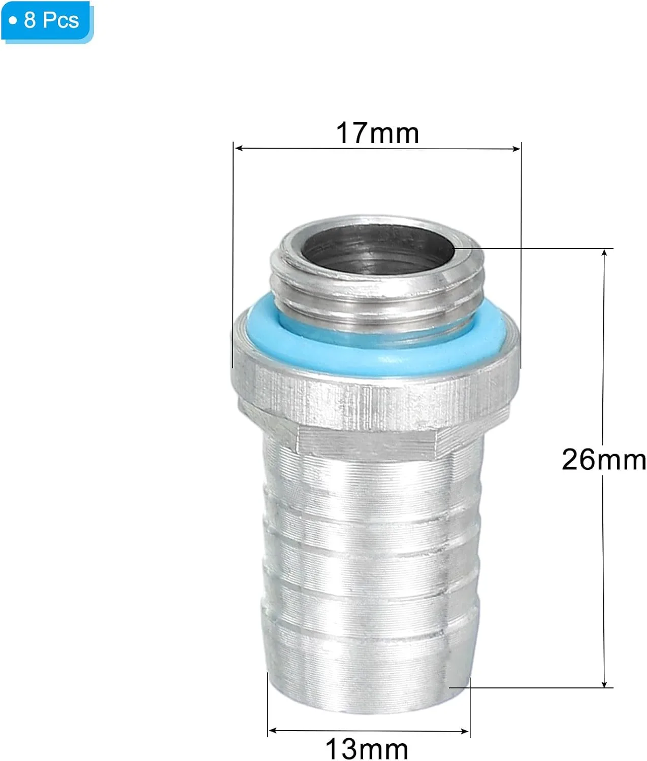 uxcell 8pcs G1/4 Fitting, G1/4 Thread with 13mm OD Nozzle PC Water Cooling Hose Barb Fitting for PC Water Cooling System Accessories