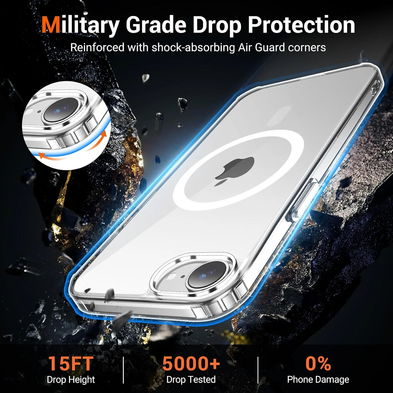 Temdan for iPhone 17e/16e Case with Screen Protector Clear