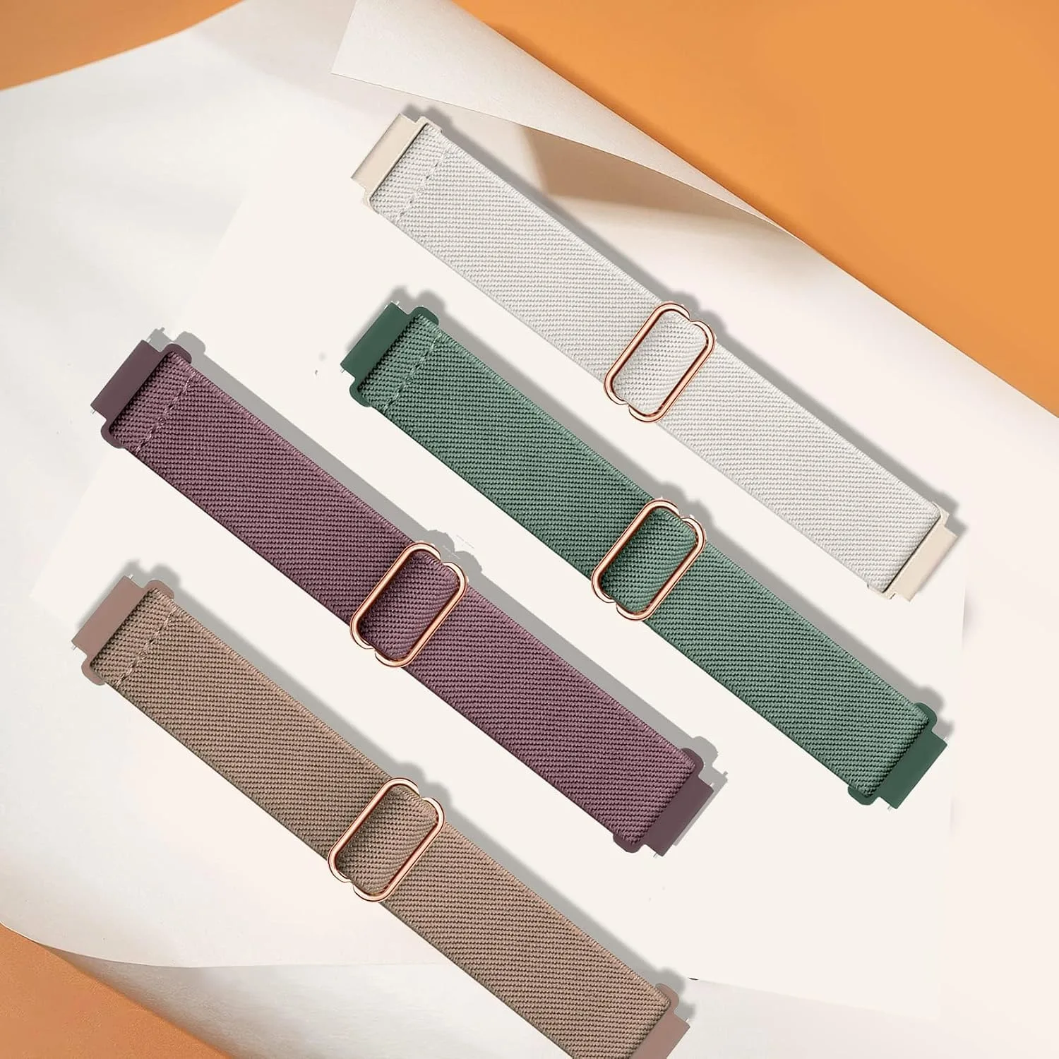 4 Pack Stretchy Watch Bands Compatible with Woneligo/Fitpolo Smart Watch IDW13, 22mm Loop Nylon Elastic Fabric Strap for FITVII H56/ENOMIR ID208BT/TOOBUR IDW16/MILOUZ IDW19 Watch Women Men