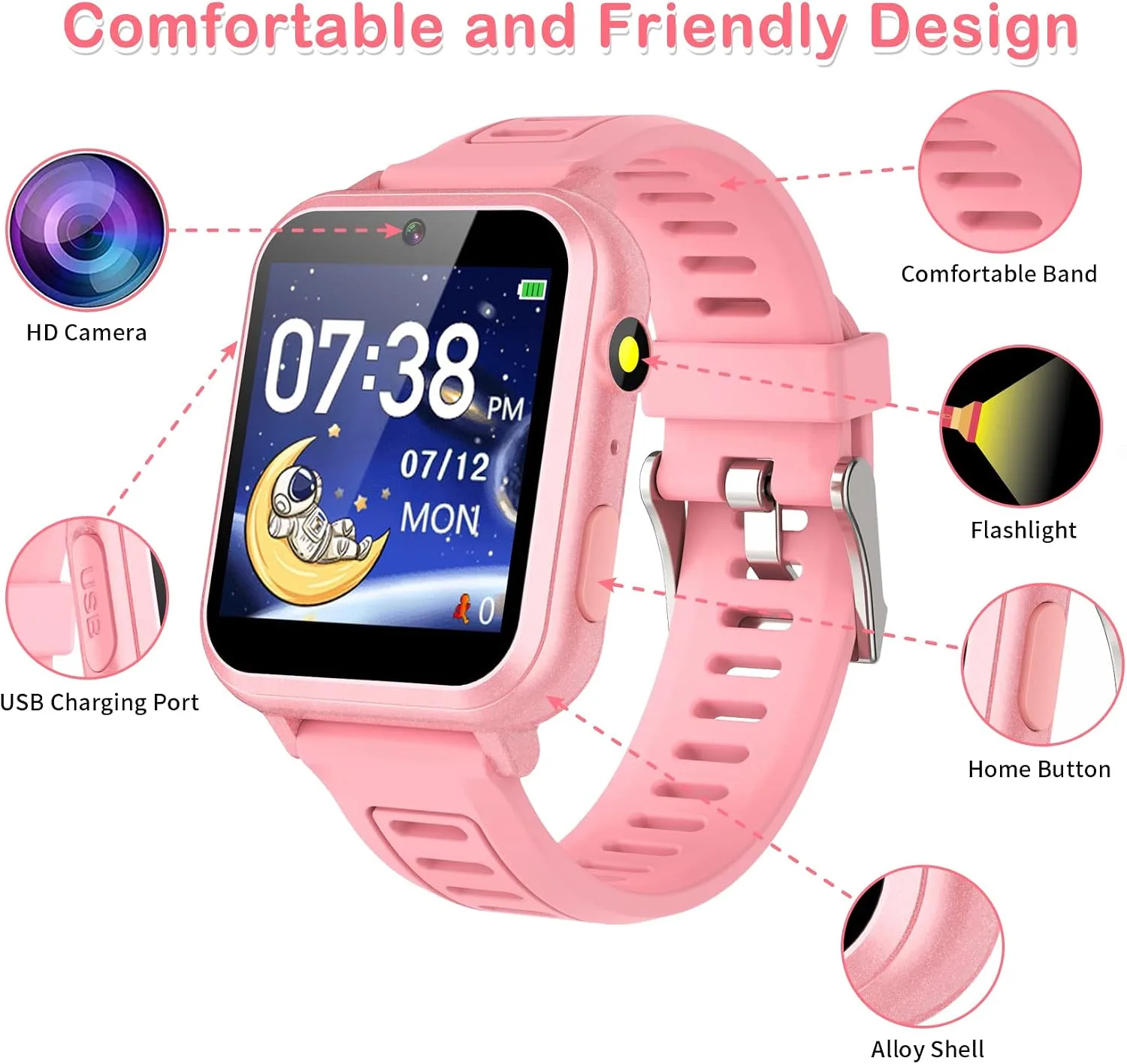 Smart Watch for Kids, Toddler Watch Toys with 39 Games Camera Video Music