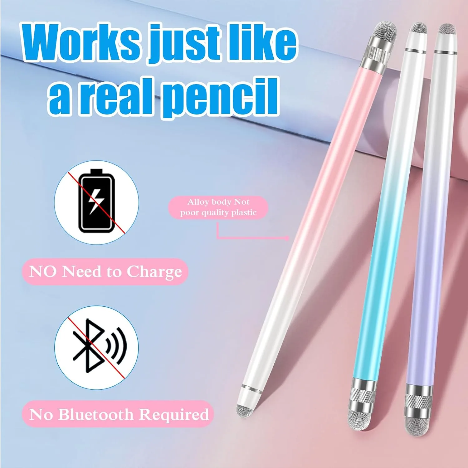 Bopomofo 3PCS Stylus Pen for Touchscreen,High Sensitivity & Precision