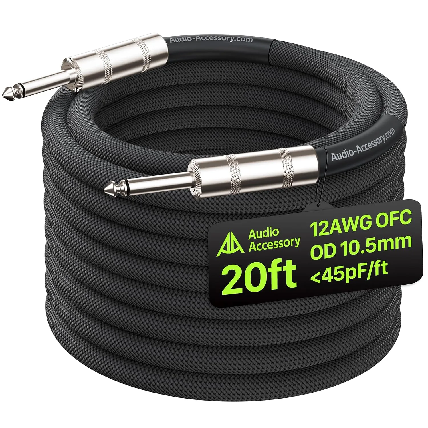 AA AUDIO ACCESSORY Speaker Cable 1/4 Inch 20ft 12 AWG Kevlar Nylon Braided