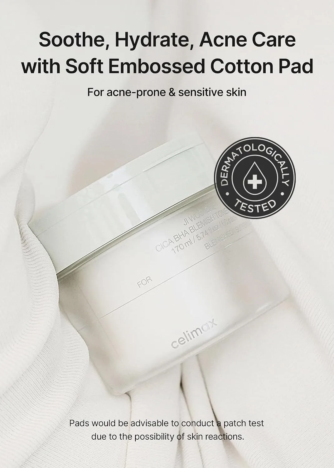 celimax Ji.Woo.Gae CICA BHA Blemish Toner Pad, 60 Pads