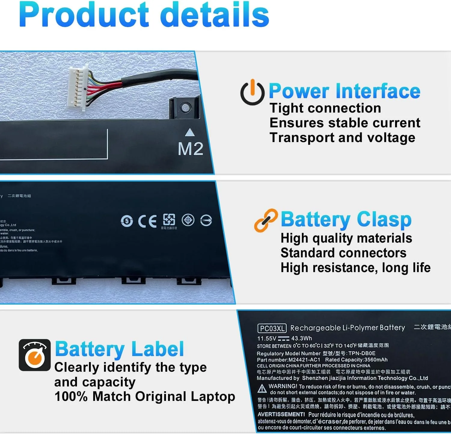 PC03XL M24648-005 Laptop Battery for HP Pavilion x360 14 14-DY 14-DW 14-DH