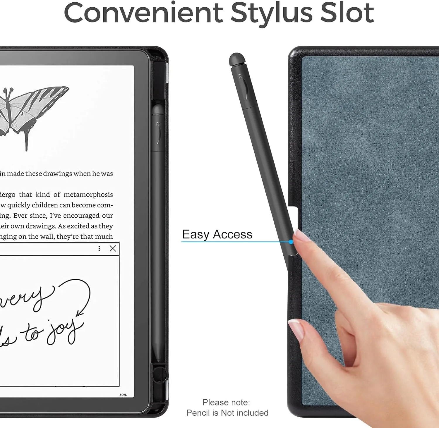CoBak Case for Kindle Scribe - All New PU Leather Cover with Auto Sleep Wake Feature for Kindle Scribe 10.2" 2022 & 2024 Released with Pen Holder