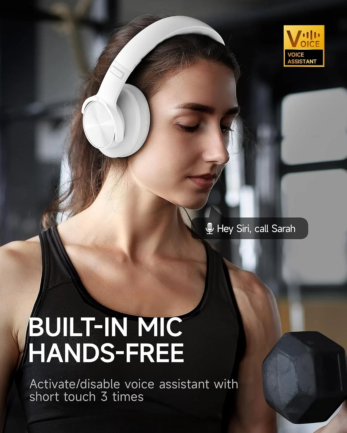 Picun B8 Wireless Bluetooth Headphones, 120H Playtime, 3EQ Modes, White
