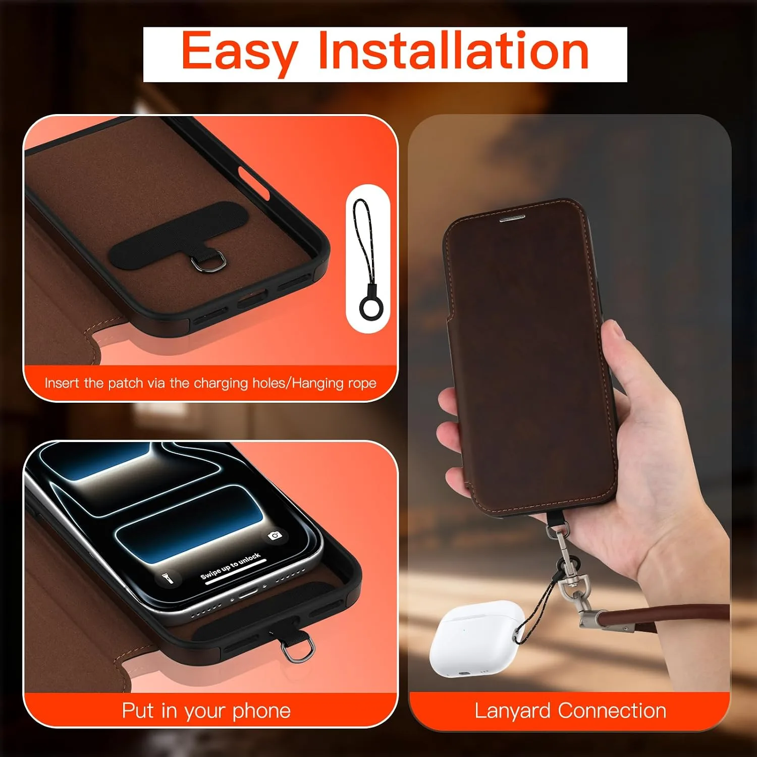 Wallet Phone Case Crafted for iPhone 17 Pro Max Coffee Color