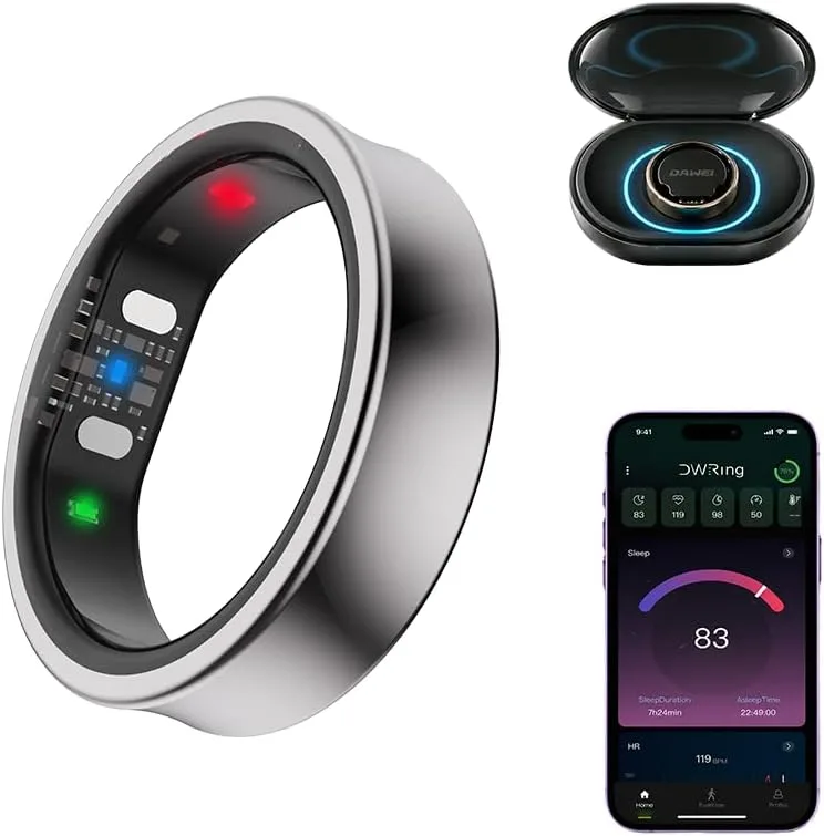 DAWEI Smart Ring Blood Oxygen Level Tracking Sleep Heart Rate