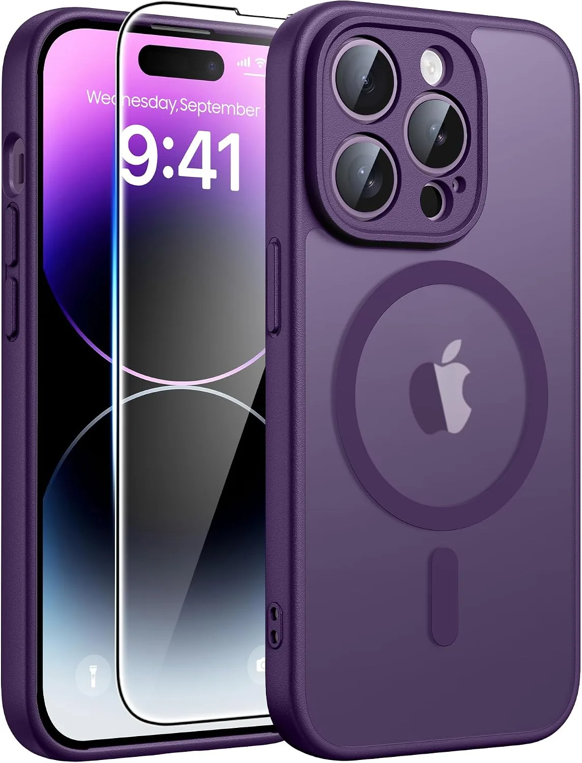 FNTCASE for iPhone 14 Pro Max Case Fit for MagSafe Purple