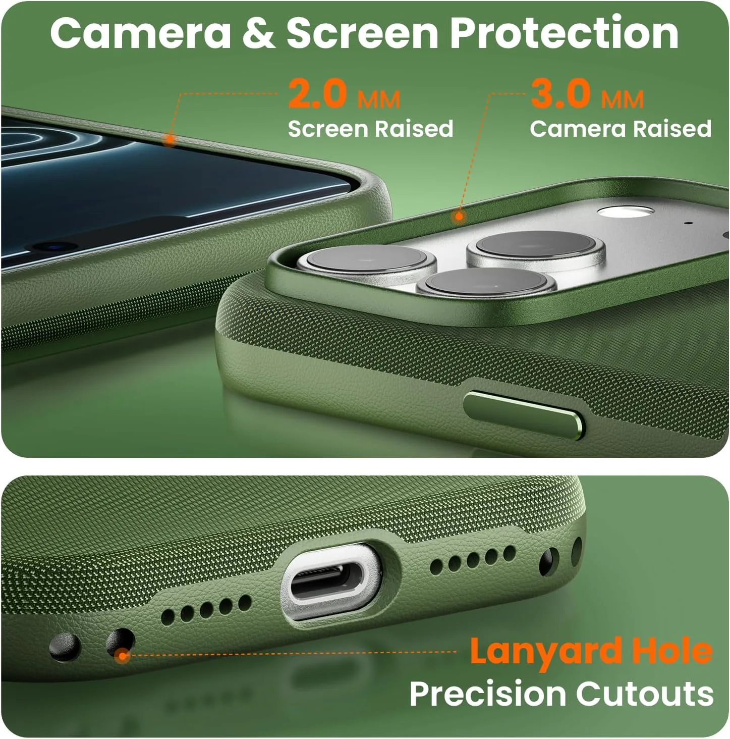 Mkeke for iPhone 17 Pro Case Techwoven Green