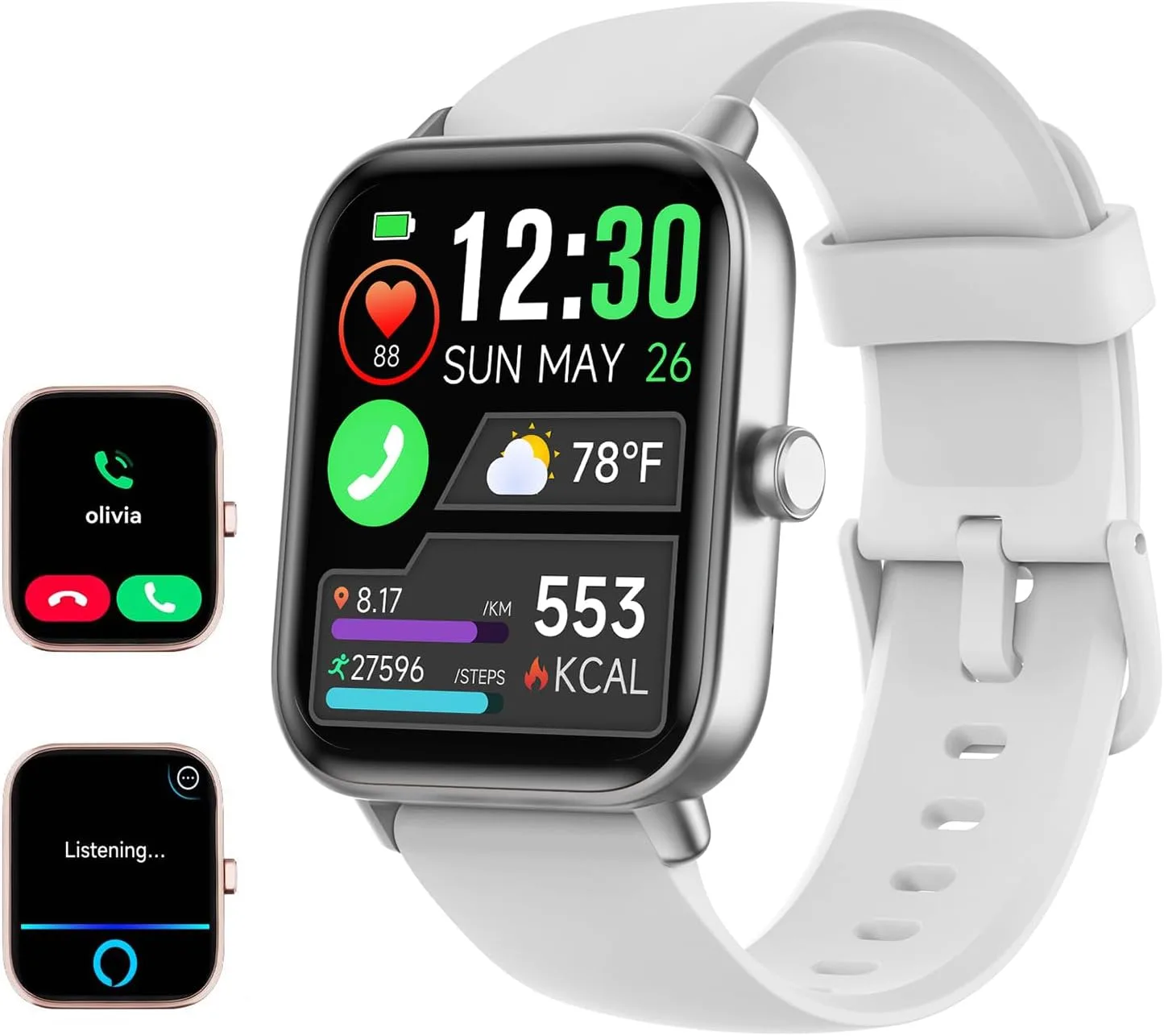 Smart Watch for Women/Men, Bluetooth Calling, Alexa built-in, iOS Android
