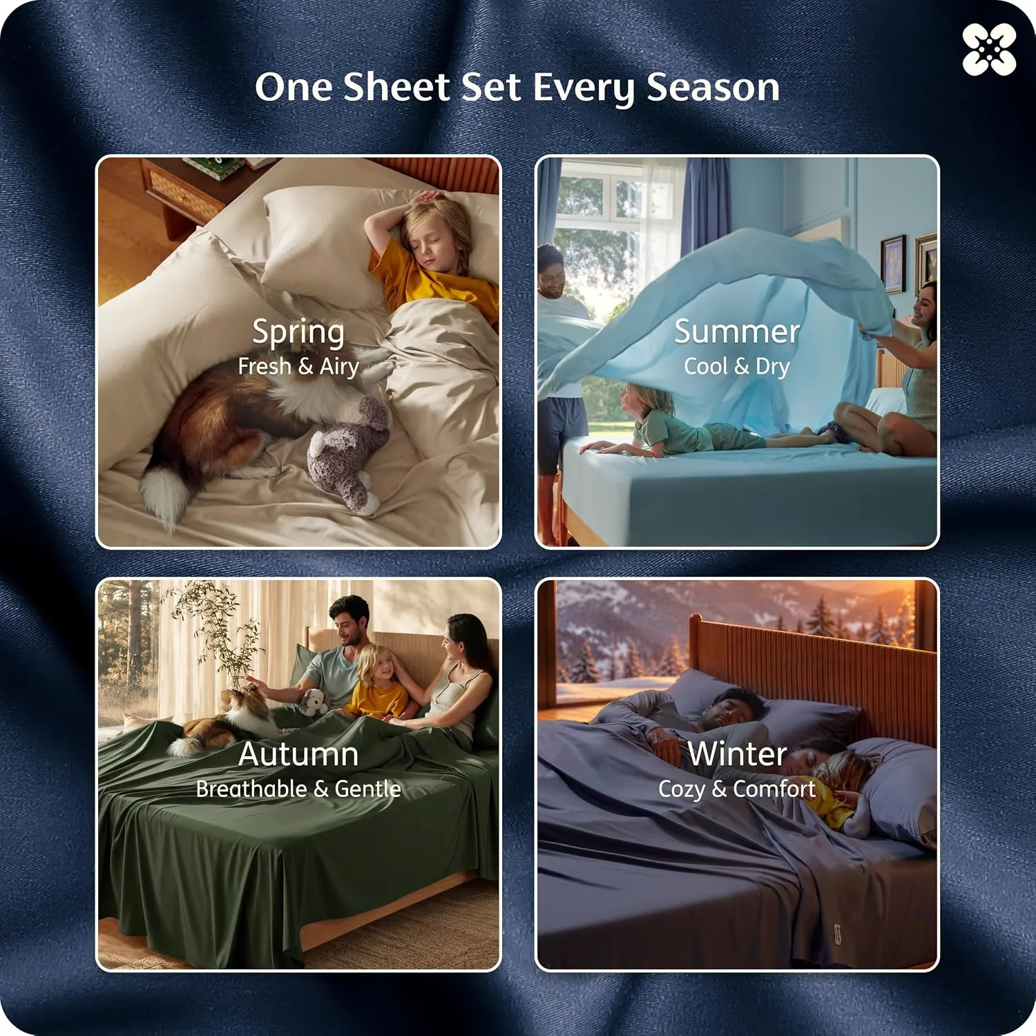 Bedsure PureWoven 100% Rayon Derived from Bamboo, Full Size Sheets, 4 PCS