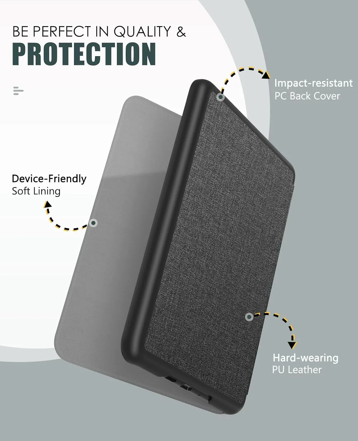 MoKo Case for 7" Kindle Paperwhite 12th Gen&Colorsoft 2024, Denim Black