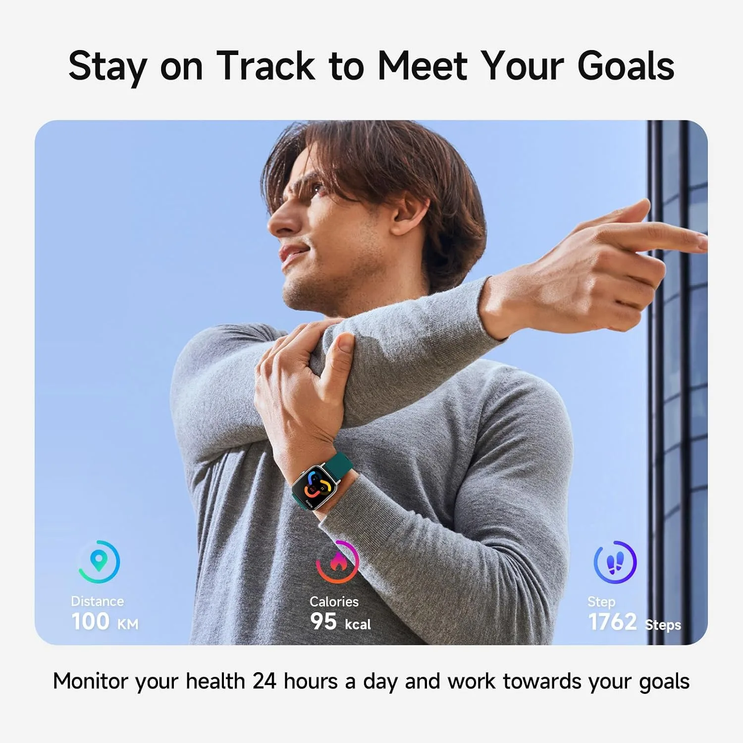 Smart Watch for Men Women, 1.85" HD Smartwatch Compatible iPhone/Samsung/Android (Answer/Make Calls), 100+ Sport Modes Fitness Tracker with Heart Rate/Sleep/Step Monitor, IP68 Waterproof, 2 Bands