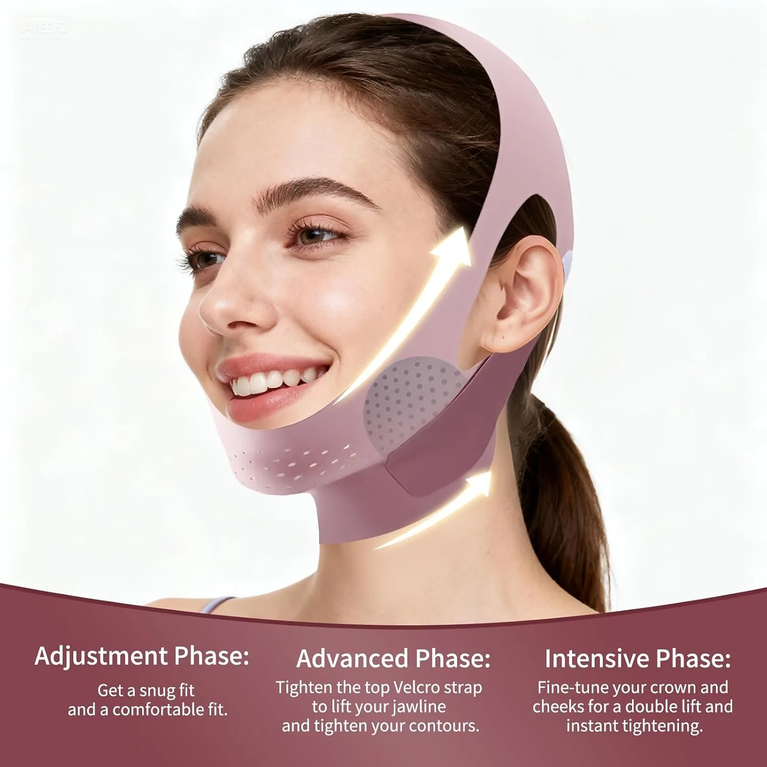 Graphene V-Line Neck Lifting Mask Jaw Support Sleeping Face Tape for Women Breathable Elastic Chin Contour Band Lightweight Soft Stretch Overnight Ergonomic Wearable Contouring Accessory