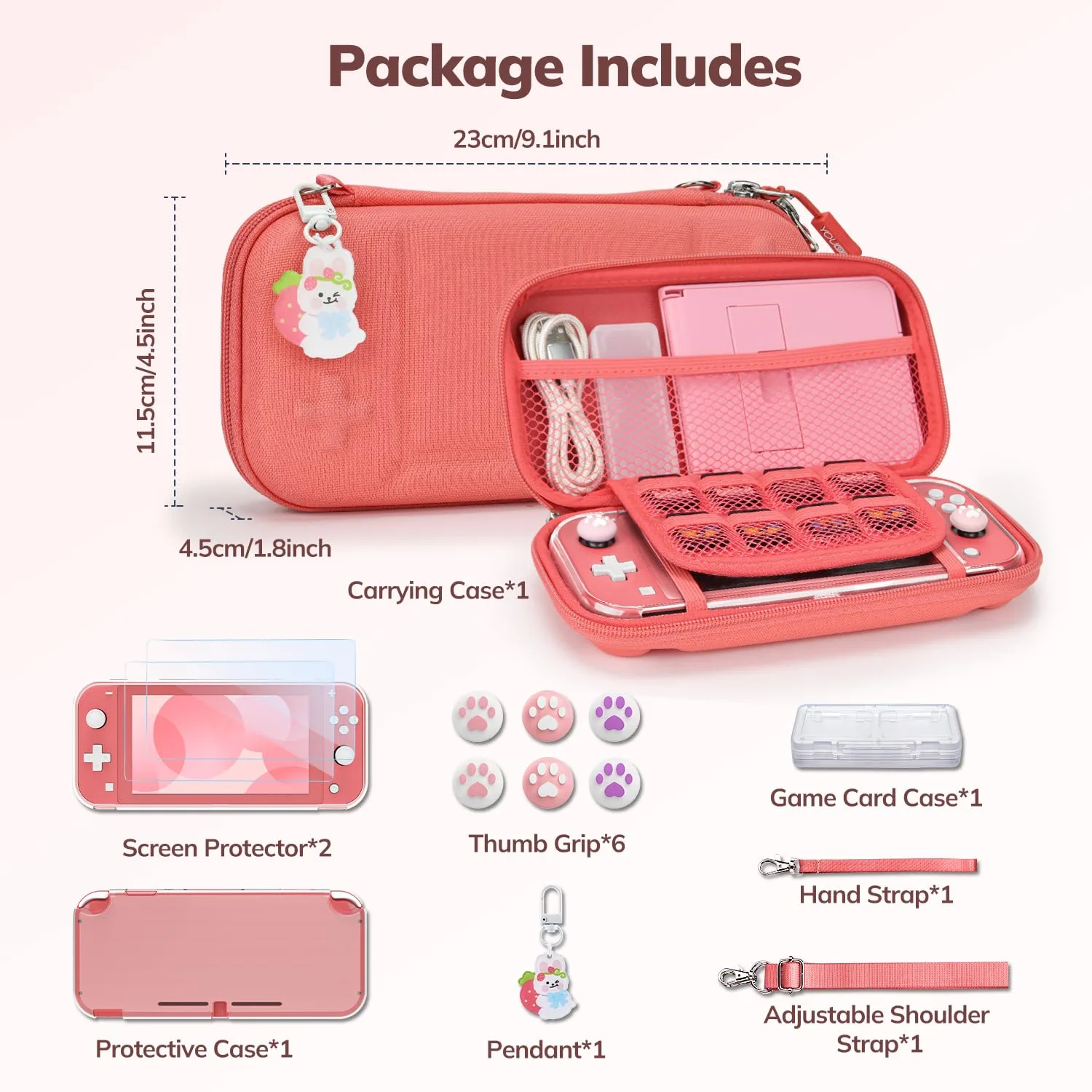 Younik Switch Lite Case, 14 in 1 Accessories Kit for NS Switch Lite (2019)