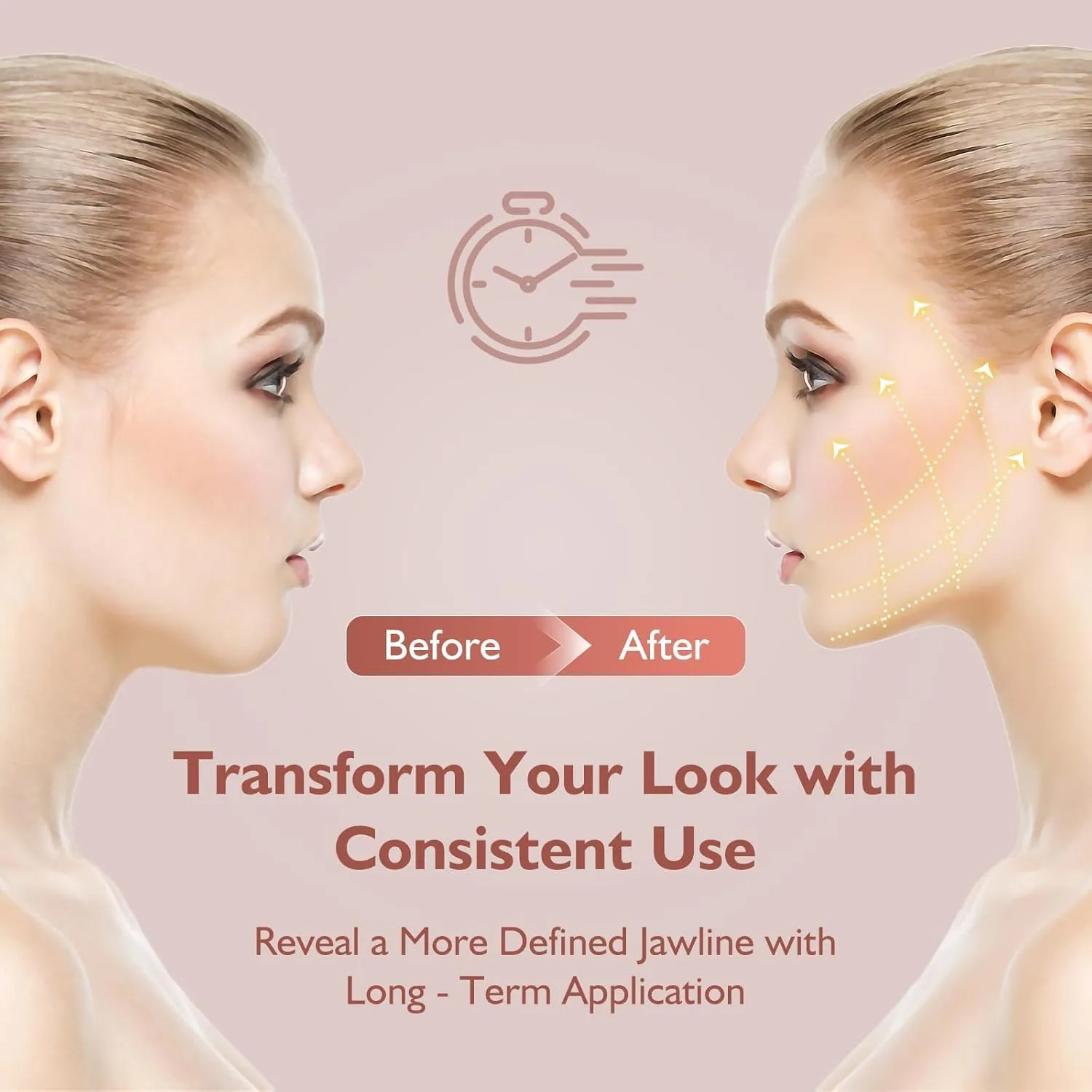 Jawline Shaper Chin Strap for Sleeping, Reusable V-Line Mask for Women Face Lifting Made w/Electric-Hot-Press Tech for Skin-Friendly & Breathable Cooling Fabric (Pure Black, One Size)
