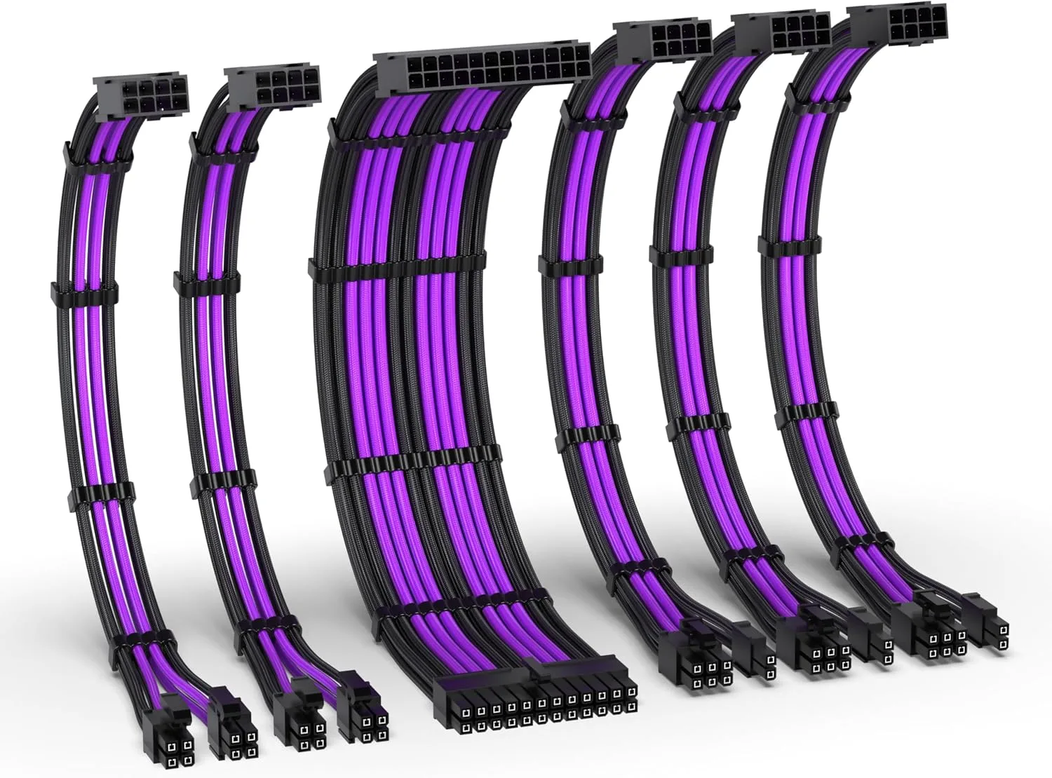 EZDIY-FAB 16AWG PSU Extension Kit, 300MM, 24-Pin/2xEPS/3xPCIe, Black Purple