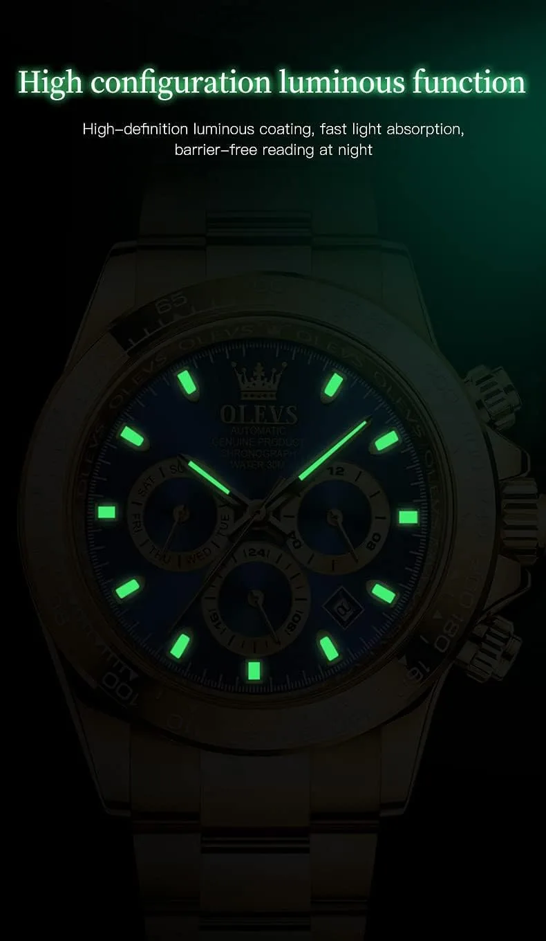 OLEVS Automatic Gold Watches for Men Luxury Classic Stainless Steel