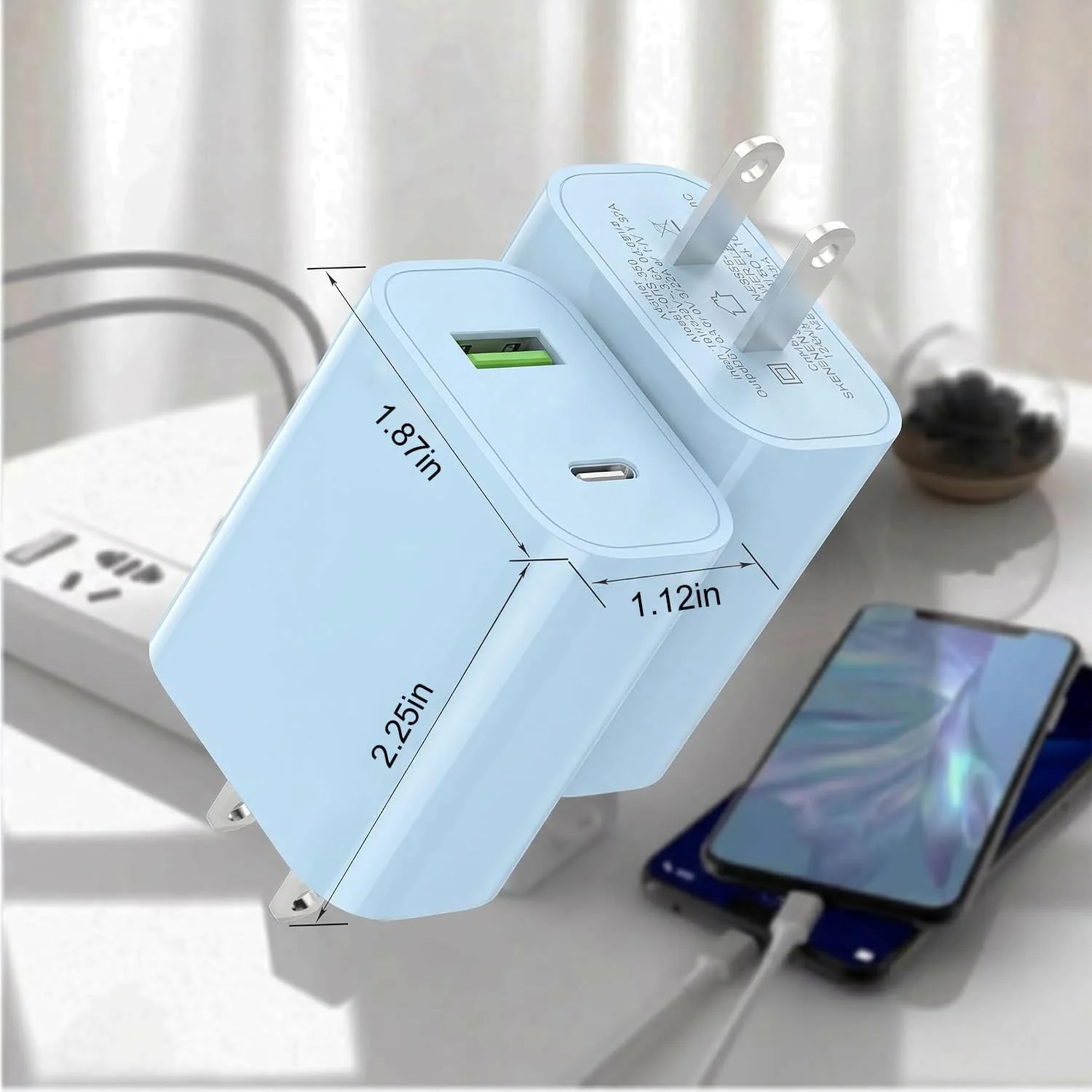 2 Pack USB C Charger Block, Dual Port Type C Wall Charger Fast Charging