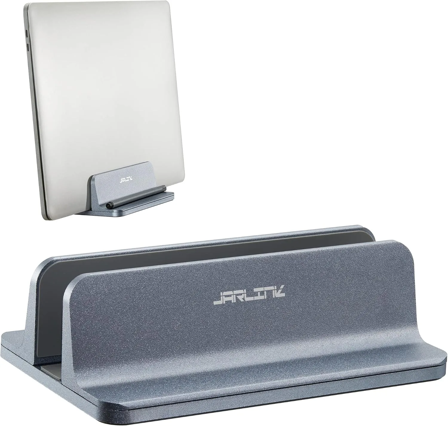 JARLINK Vertical Laptop Stand, Adjustable Aluminum Desktop Holder, Gray