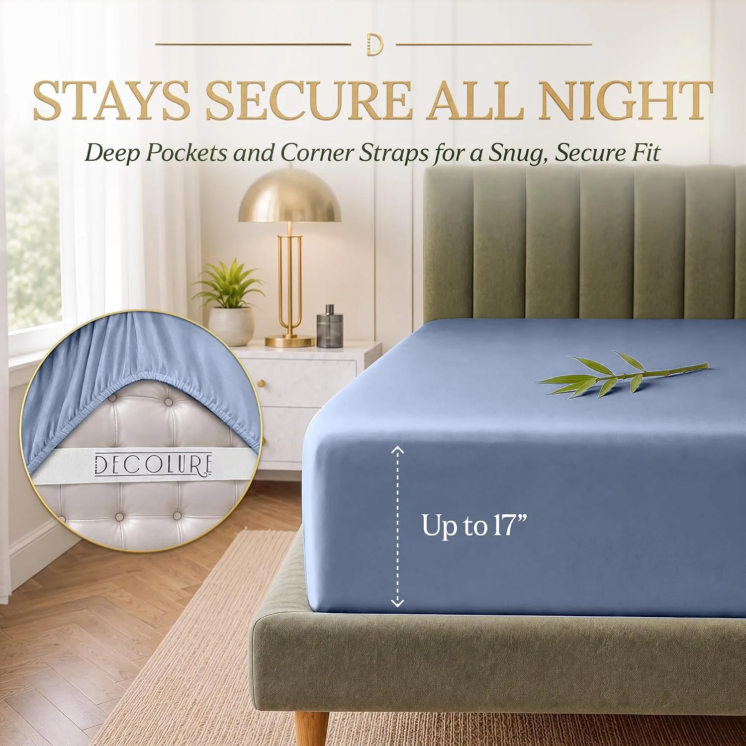 DECOLURE 100% Viscose from Bamboo Sheets King Size | 6 Pc Cooling Bed Set