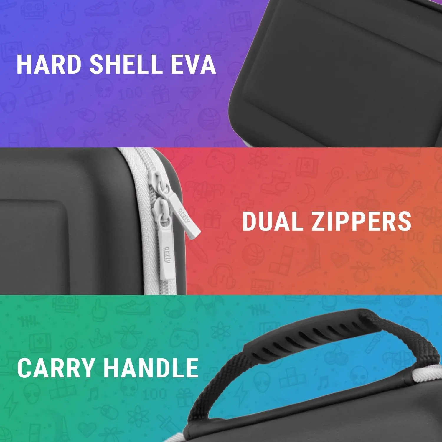 Orzly Carrying Case for Nintendo Switch OLED Console with Accessories and Game Storage Compartment - Easy Clean Case Gift Boxed
