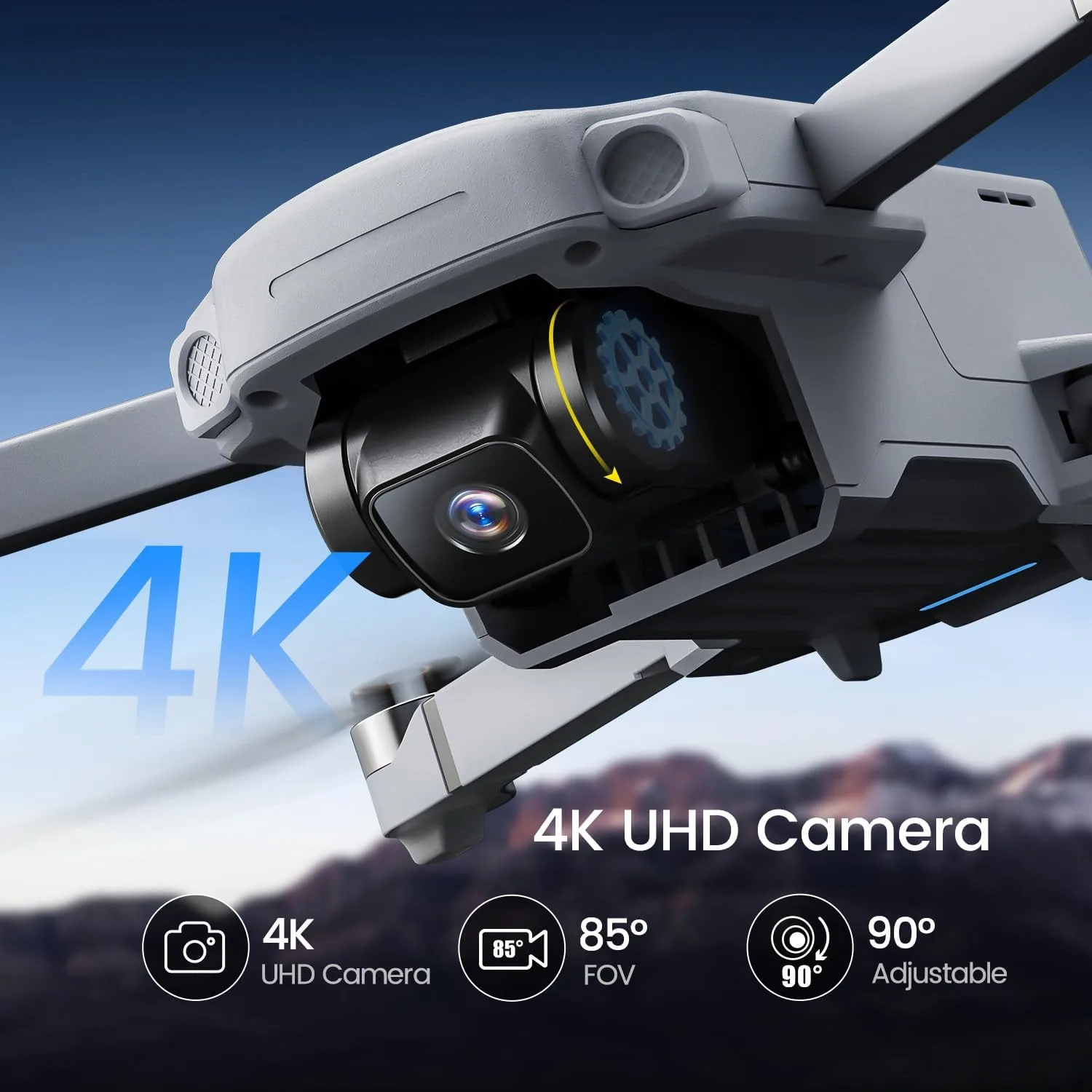 Holy Stone HS360D GPS Drones With 4K Camera For Adults, 249g RC Quadcopter with 80-Min Flight Time, 20000ft Range FPV Transmission Beginner Drone, Auto Return, 2 Batteries, Upgraded HS360S