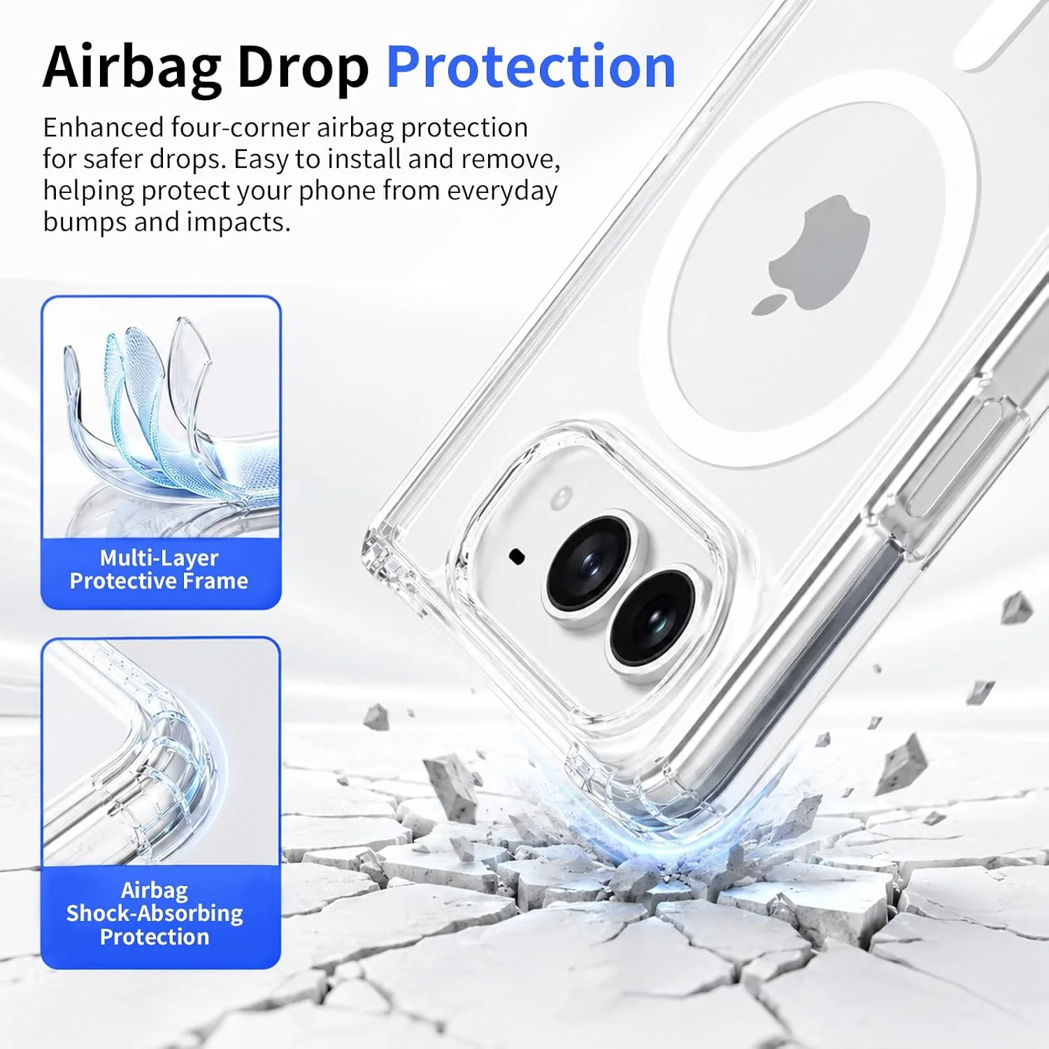 for iPhone Duo Case Clear for Fold 1st Gen 2026, Anti-Yellowing Clear Magnetic Slim Phone Cover Compatible with Magsafe