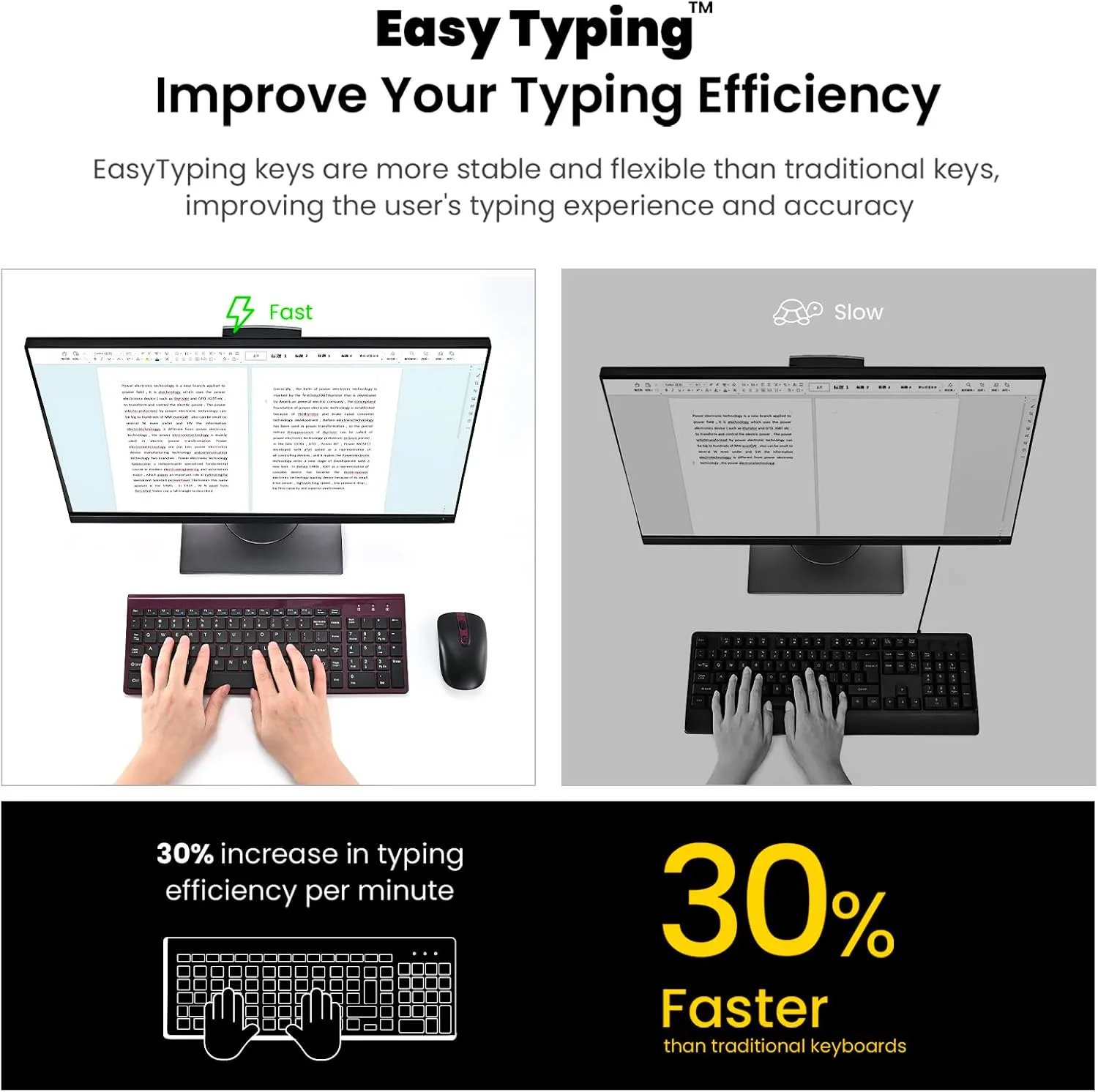 cimetech Wireless Keyboard and Mouse Combo - Burgundy Black