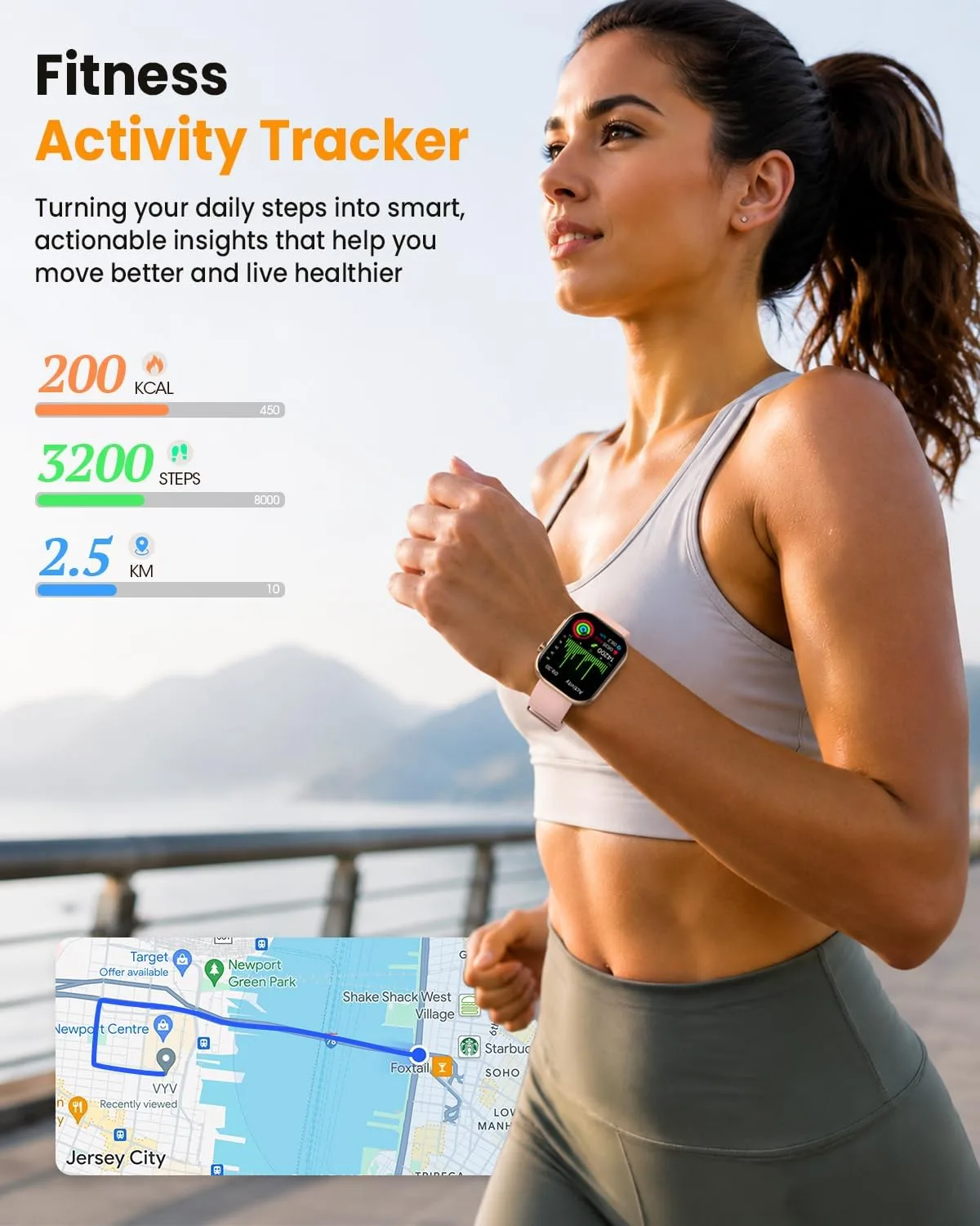 Smart Watch for Men Women 1.97"AMOLED, Health Monitor Fitness Tracker 2Band